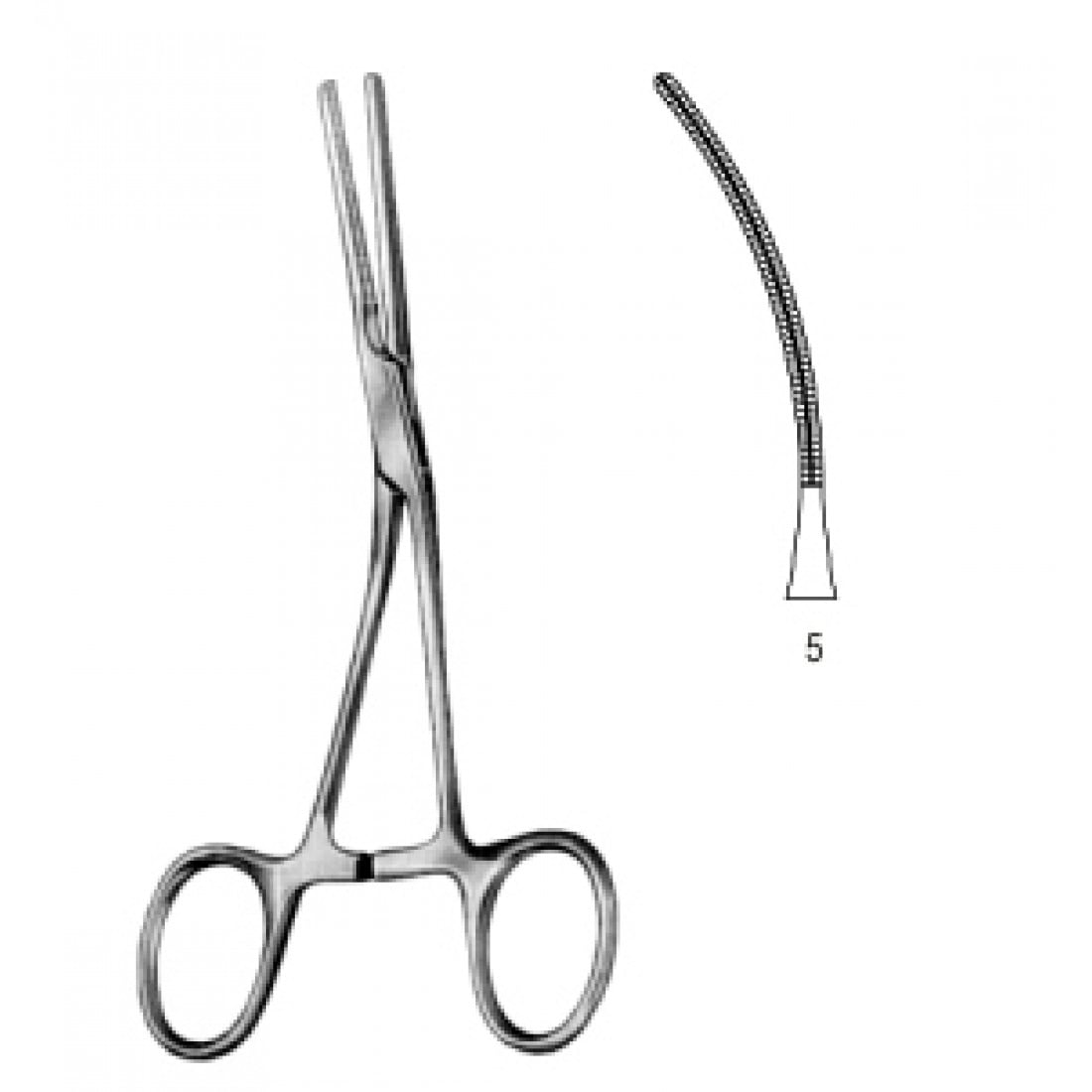 34.0632.05 Yenidoğan & Çocuk Klemp Açılı İnce Fig.5 14cm