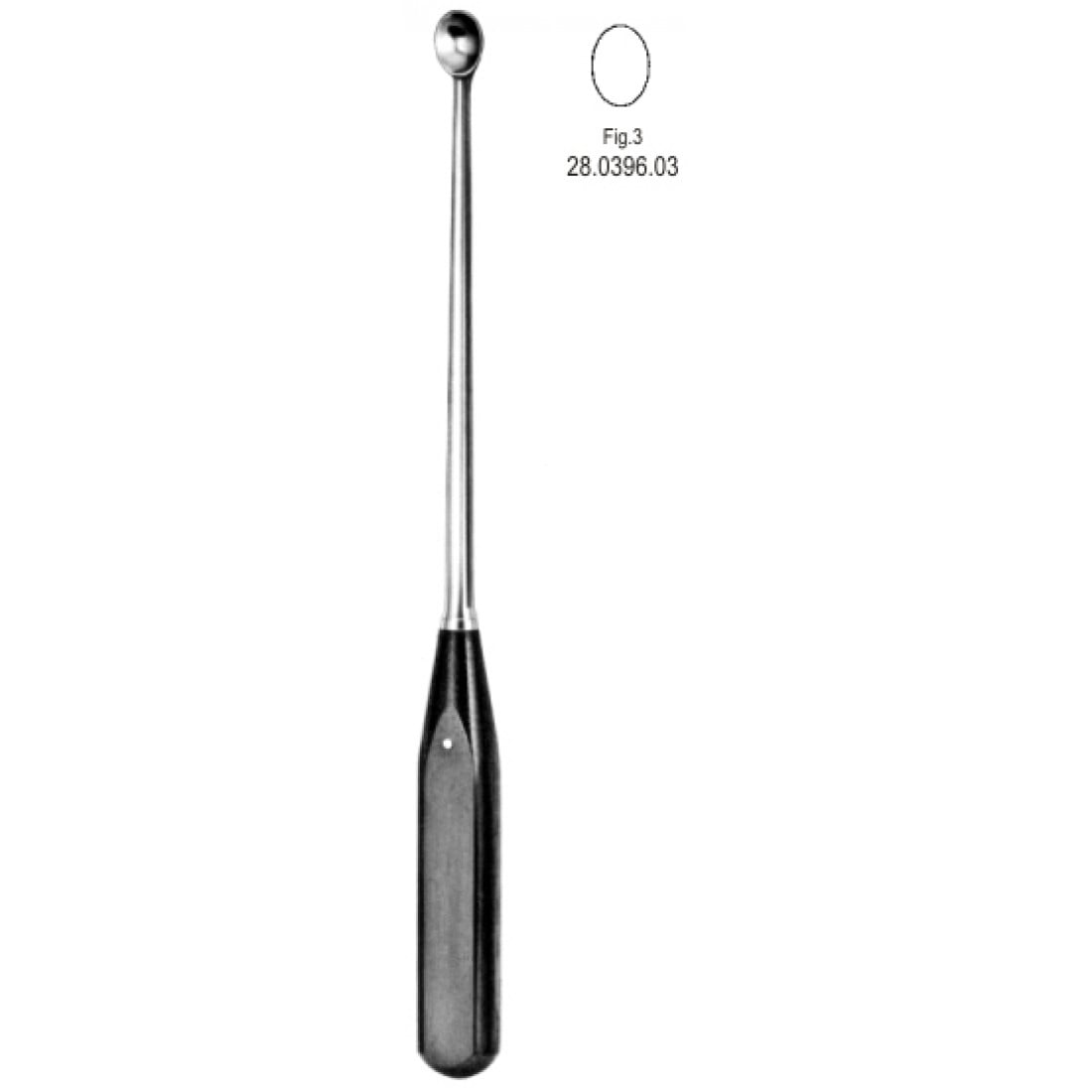 28.0396.03 Volkmann Kemik Küreti  27cm Fig.3