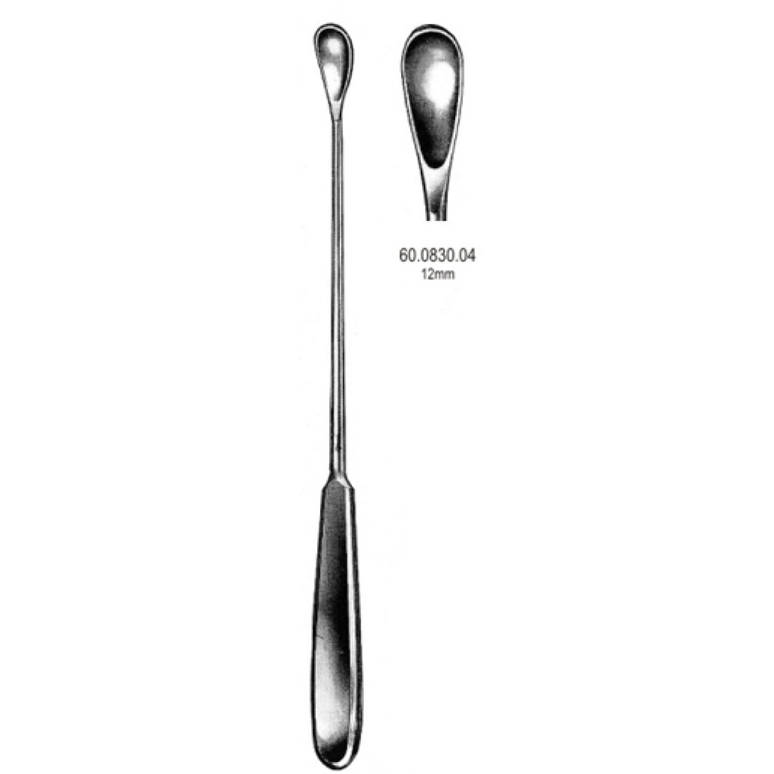 60.0830.04 Gourdet Rahim Kaşığı Künt 12mm, 28cm