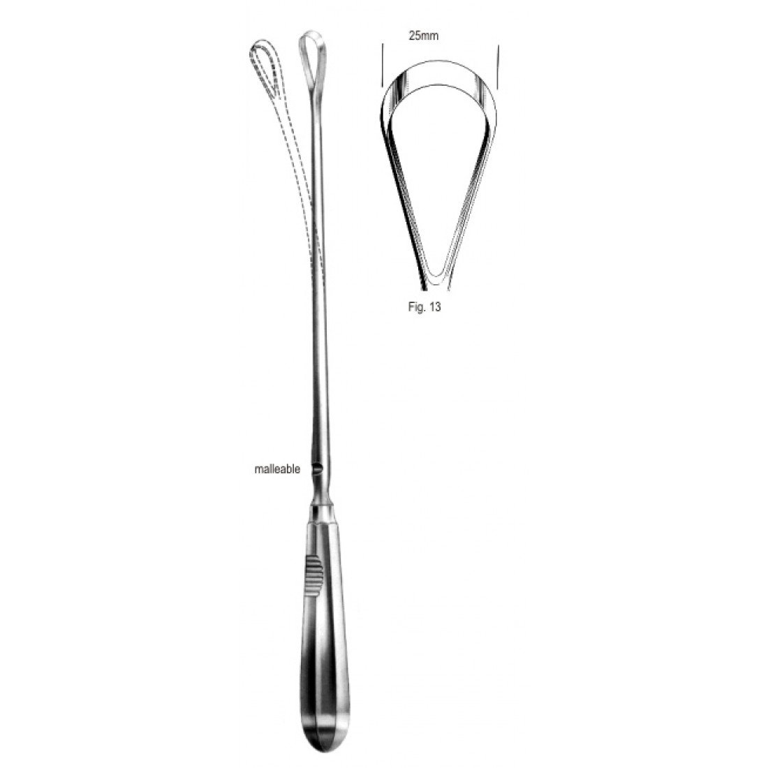 60.0866.25 Bumm Küret Künt Bükülebilir 25mm, 34cm Fig.13