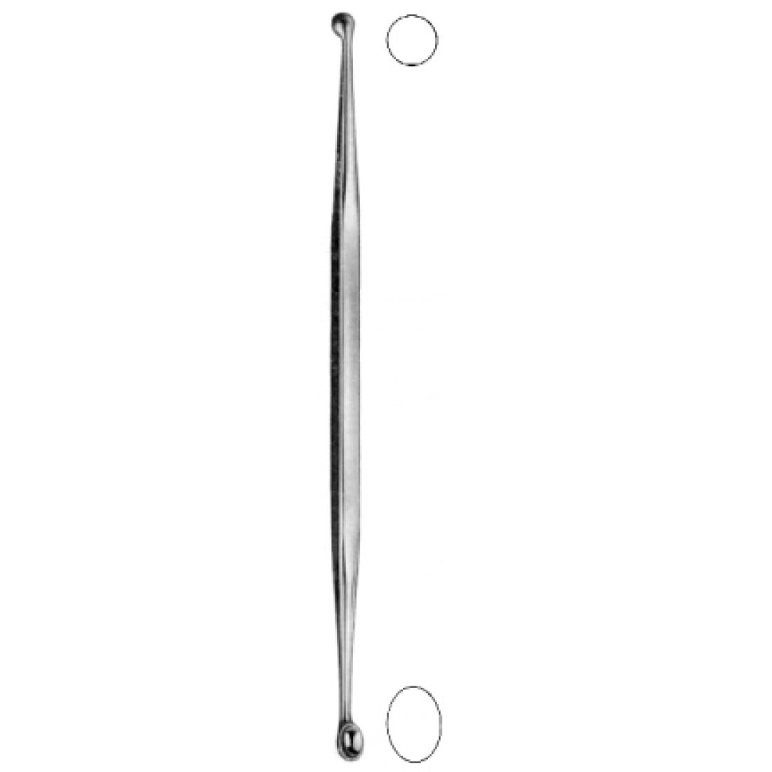28.0384.21 Kemik Küreti Çift Taraflı oval/Yuvarlak 21cm