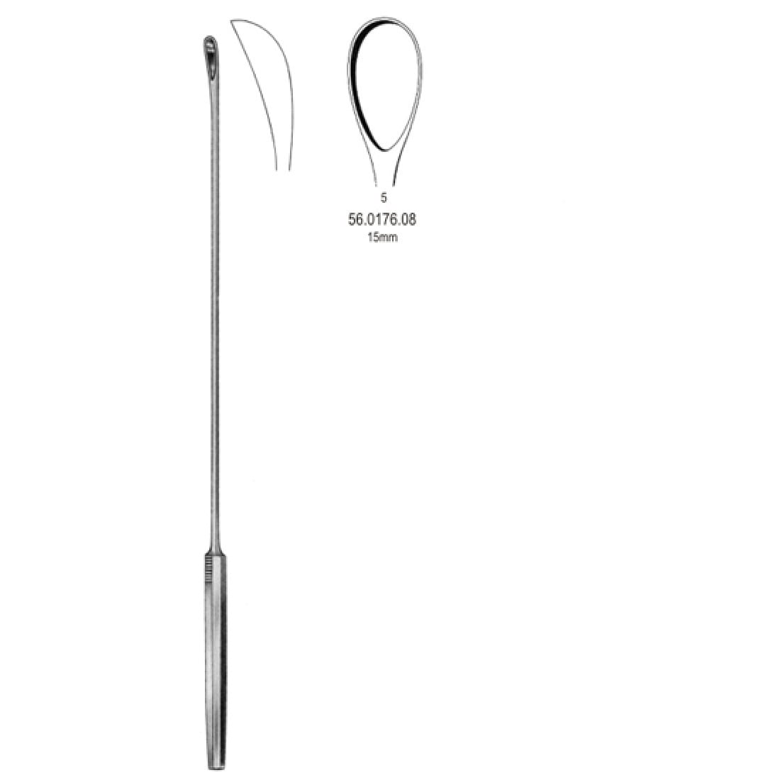 56.0176.08 Luer-Koerte Safra Taşı Kepçesi Bükülebilir 15.0mm Fig.5