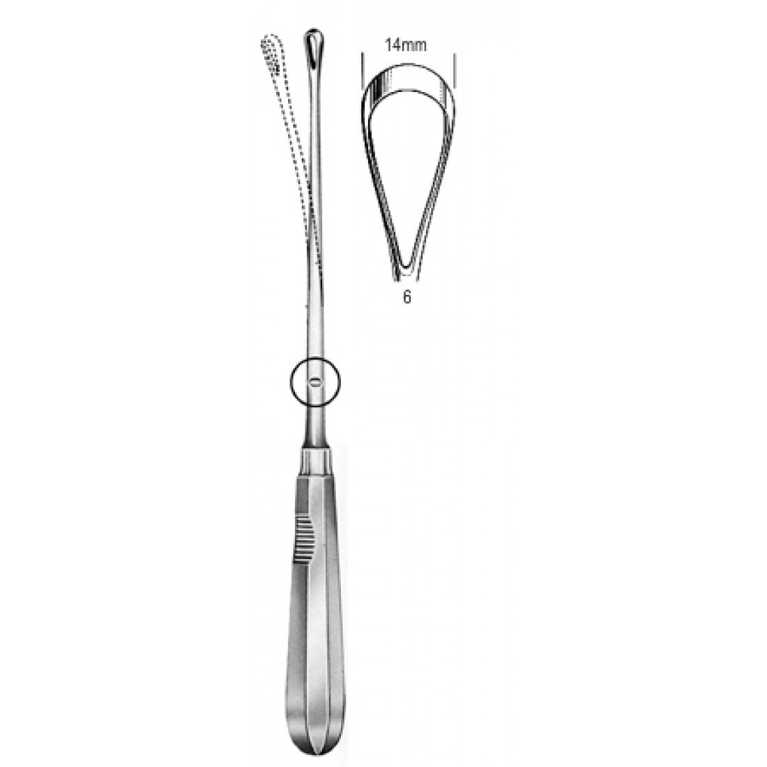 60.0856.14 Recamier Küret Esnek Künt 14mm, 31cm Fig.6