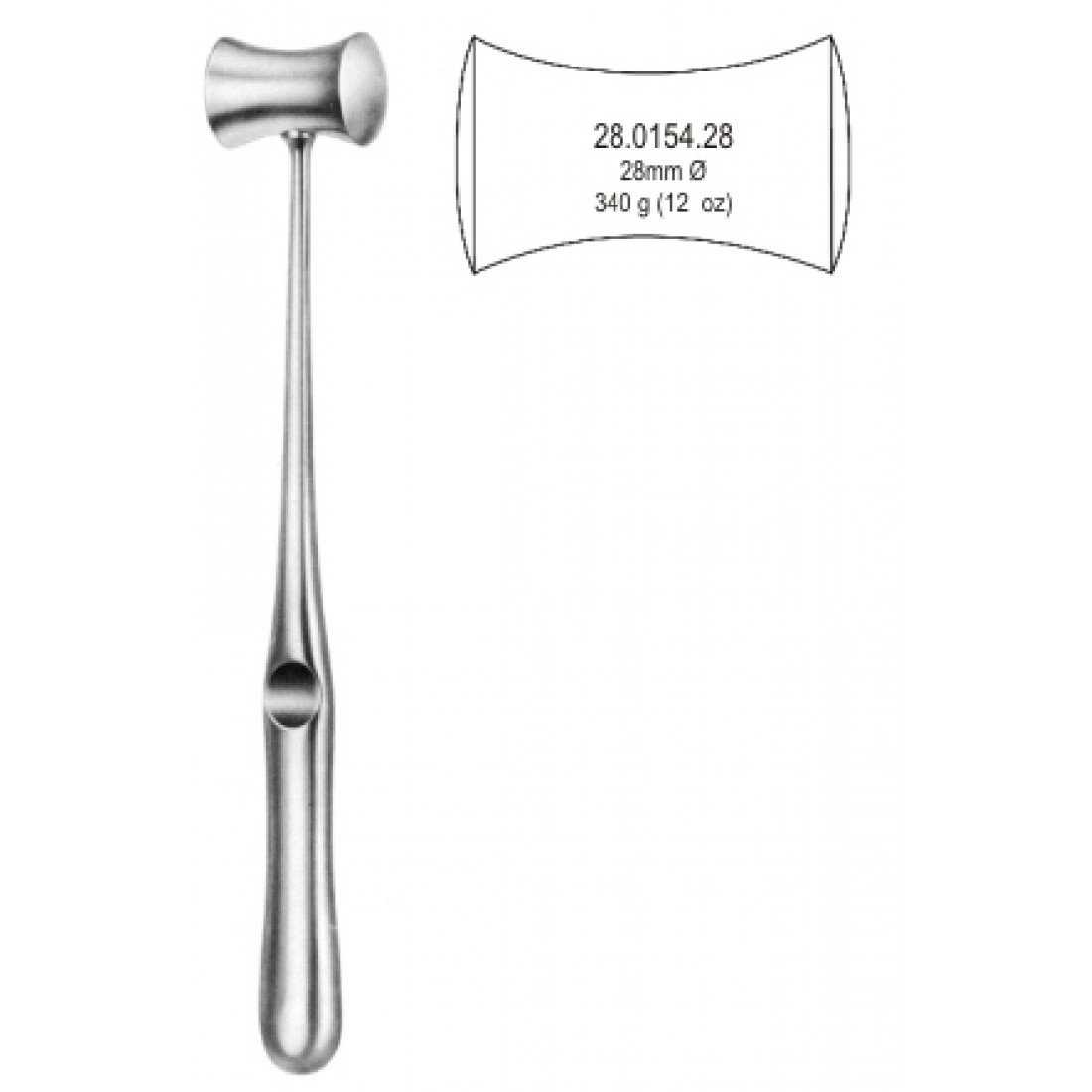 28.0154.28 Williger Çekiç Kurşun dolgulu 340g, 28mm,24cm