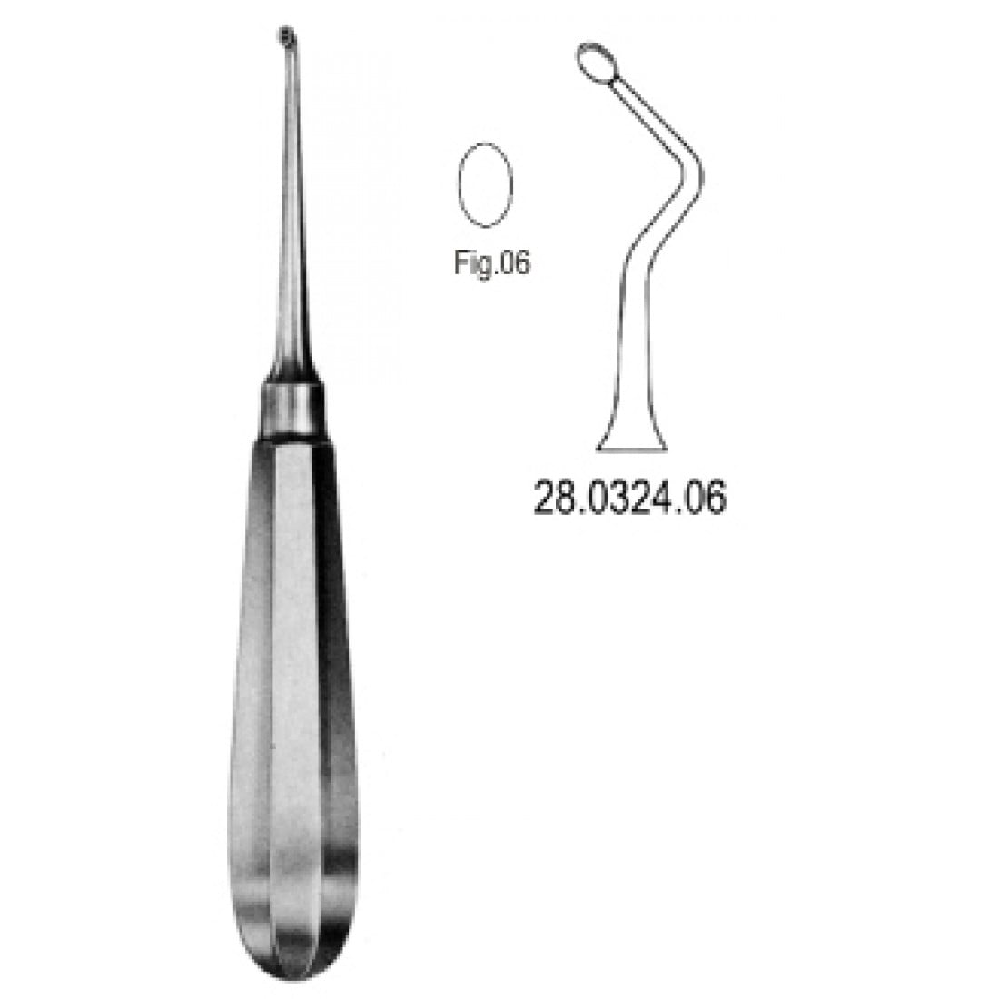 28.0324.06 USA Model Kemik Küreti Sağ 16cm Fig.6