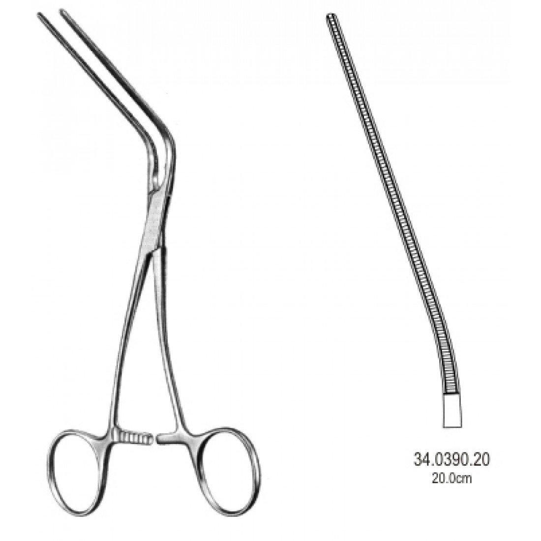 34.0390.20 Leland Jones Periferik Vasküler Klemp 20cm