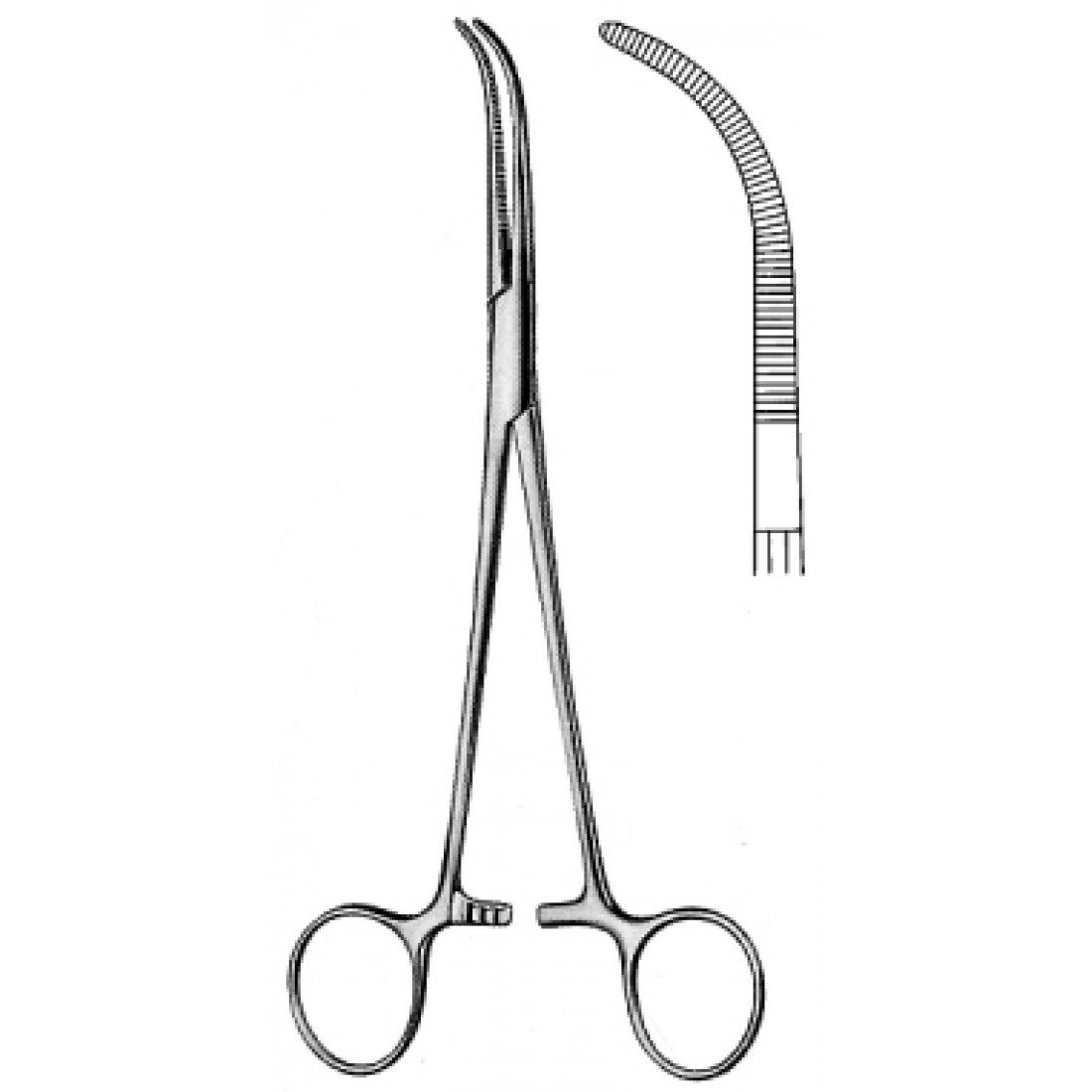 14.0426.20 Johns Hopkins Hemostatik  Forseps Eğri 20cm