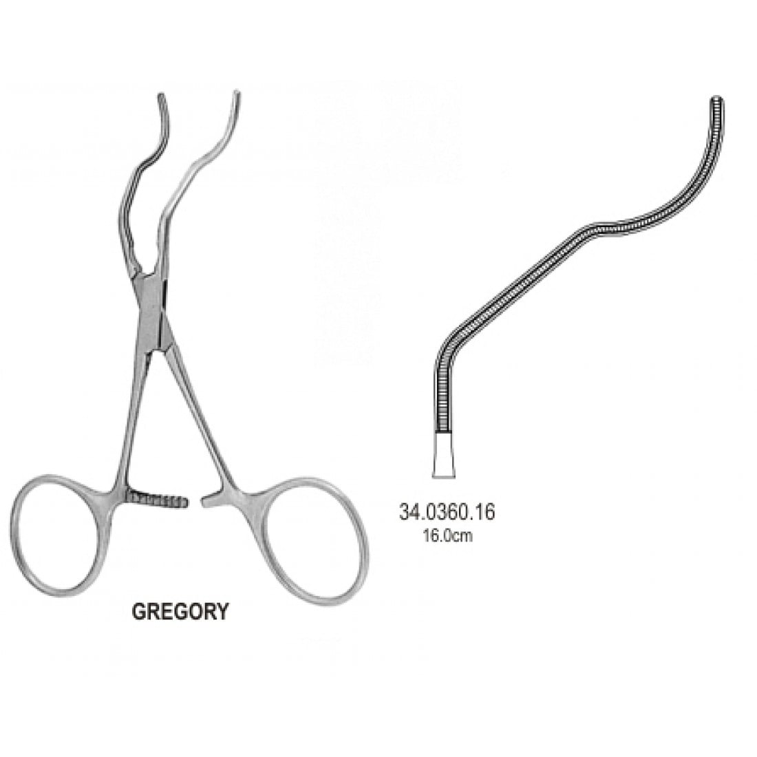 34.0360.16 Gregory Atravmatik  Klemp 16cm