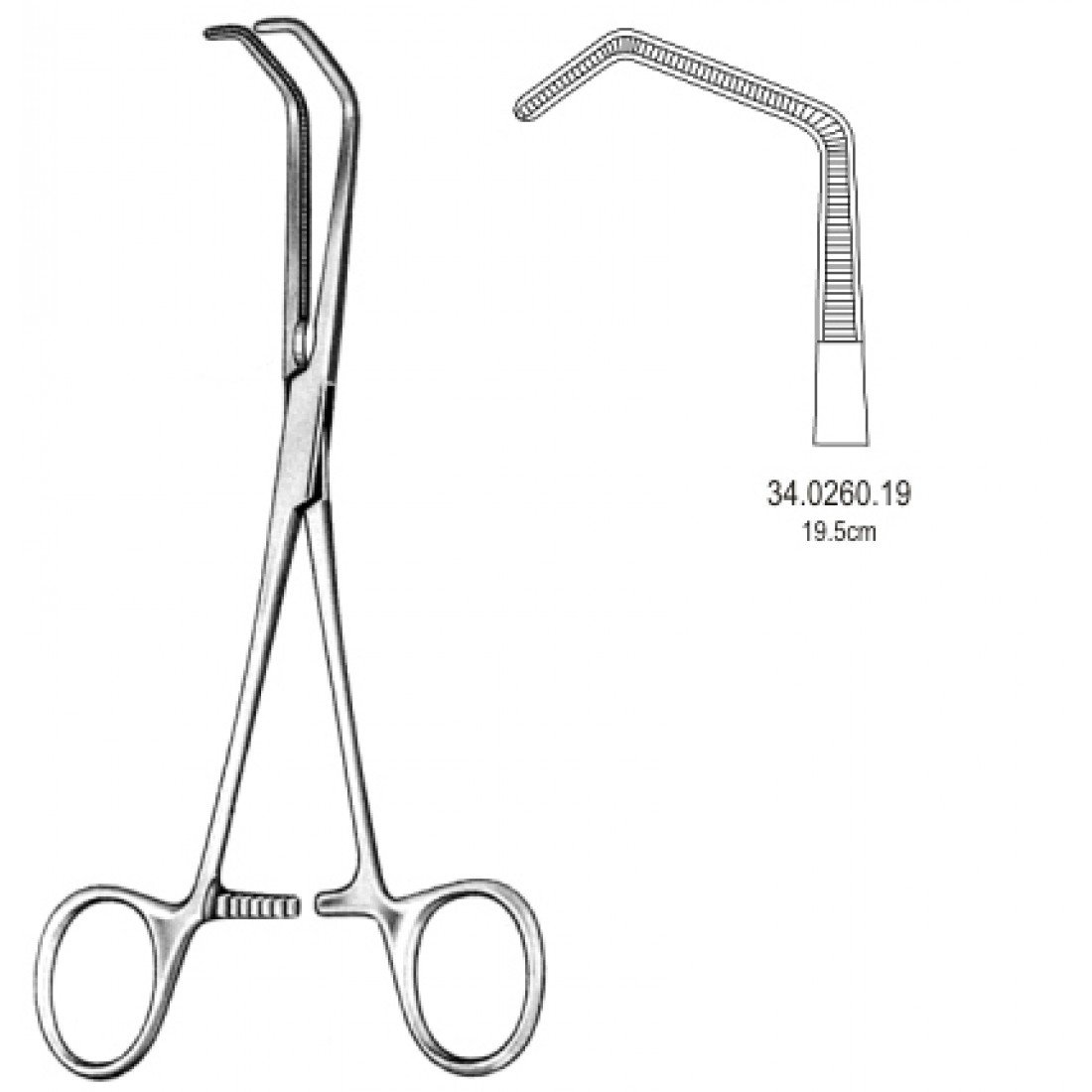 34.0260.19 DeBakey Beck Vena Kava Klemp 19.5cm