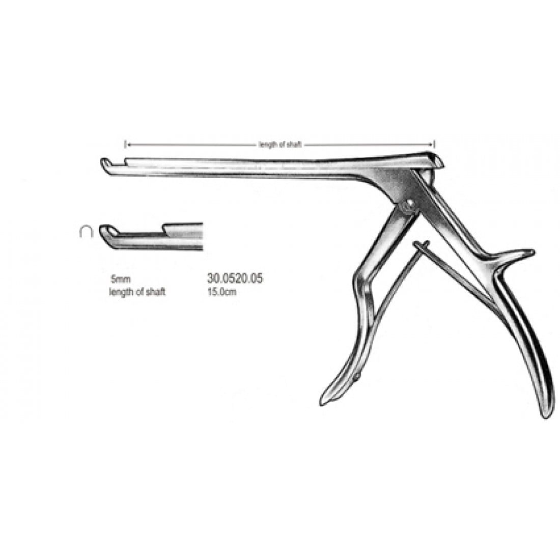30.0520.05 Colclough Panç Yukarı Açılı Kesim 5mm, 15cm