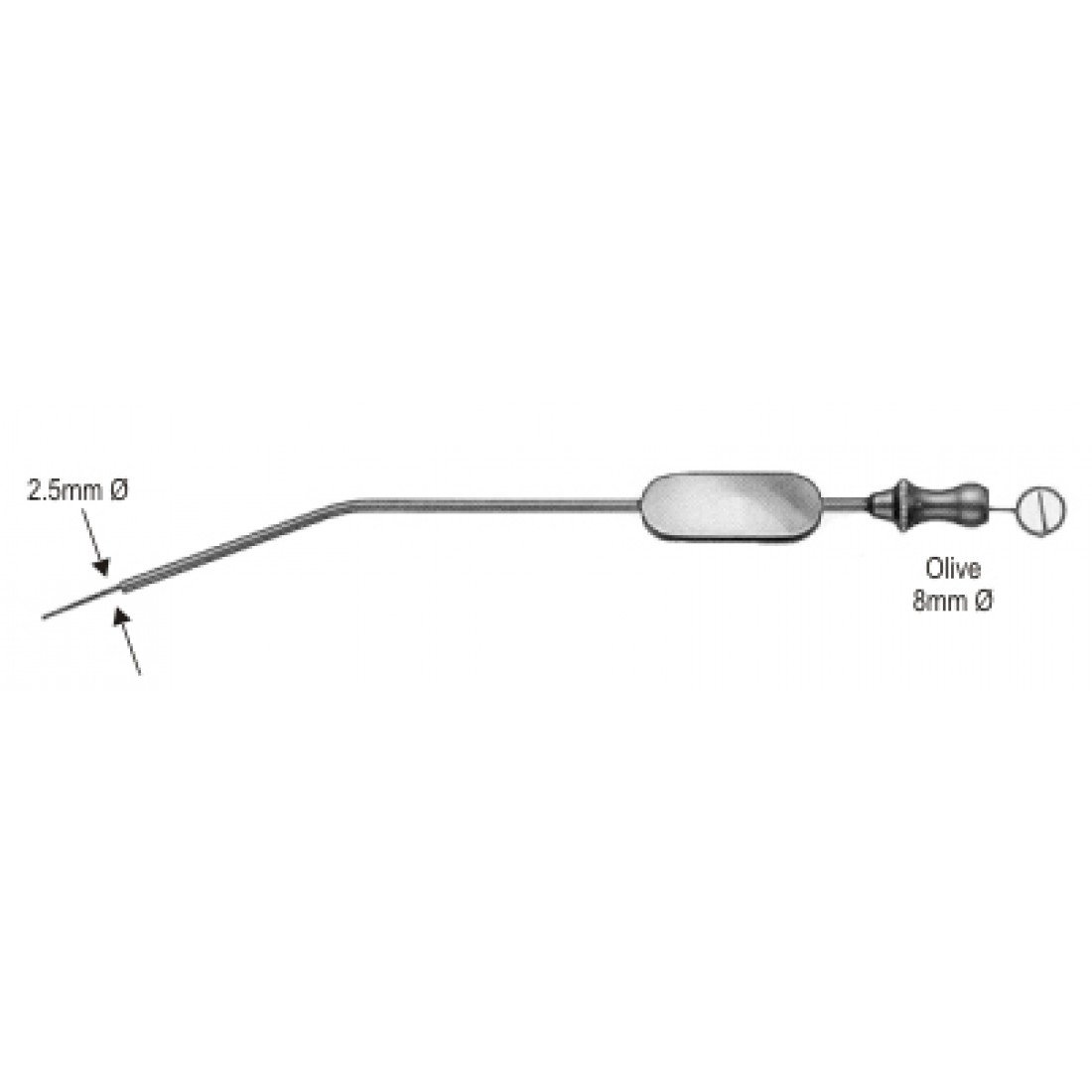 06.0300.01 Zoellner Aspirasyon Tüpü 2.5mm, 18cm