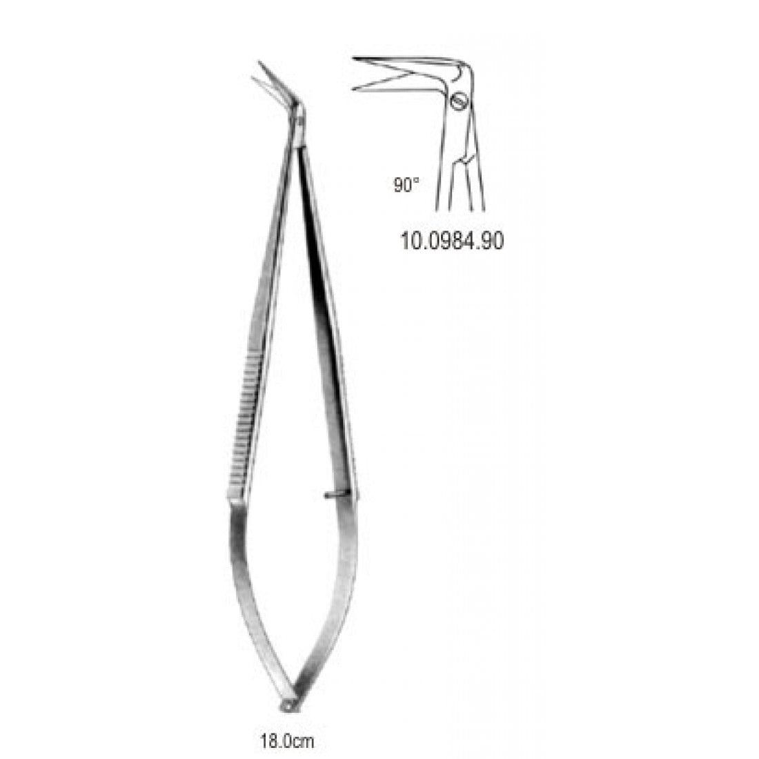 10.0984.90 Mikro Makas 90ø açılı 18cm
