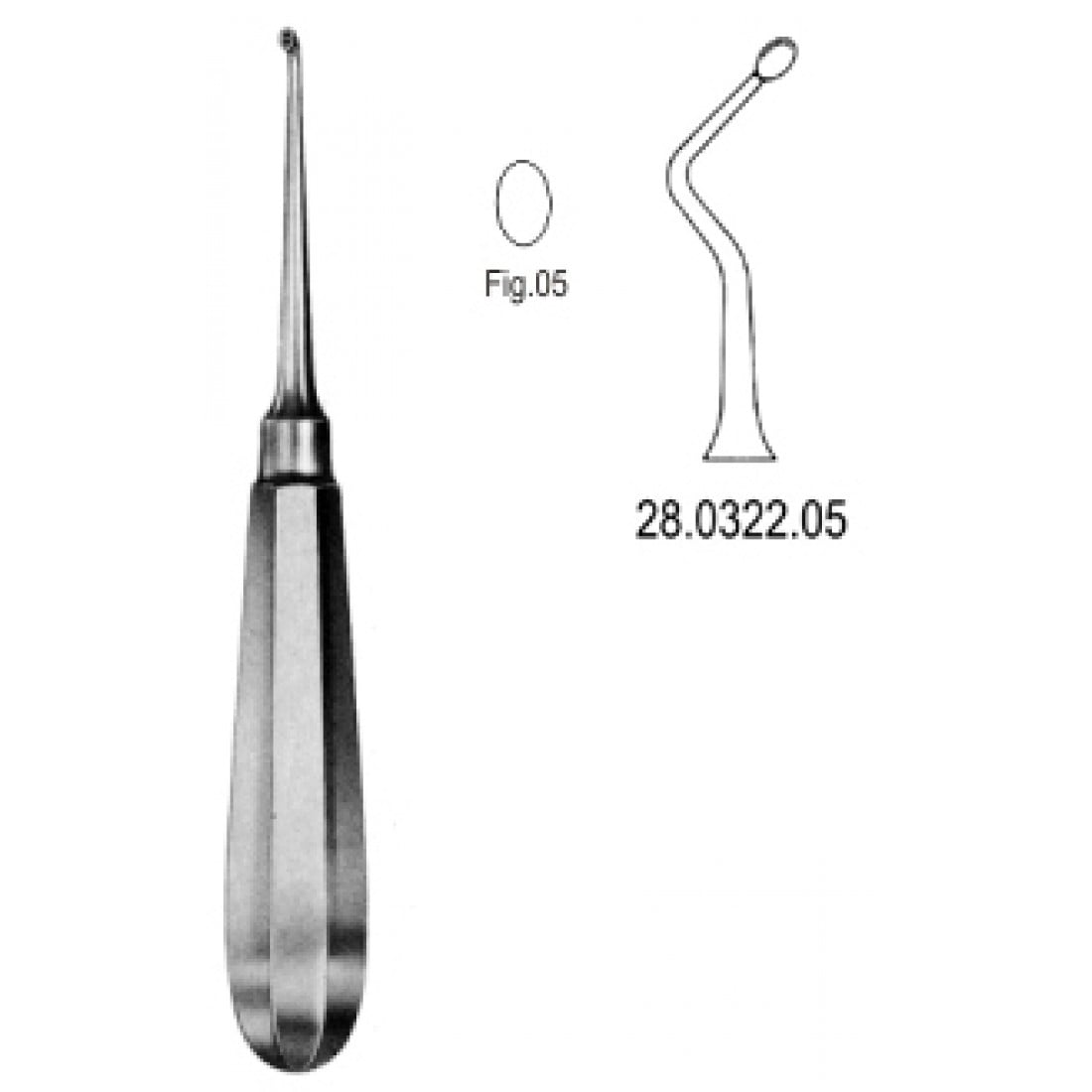 28.0322.05 USA Model Kemik Küreti Sol 16cm Fig.5