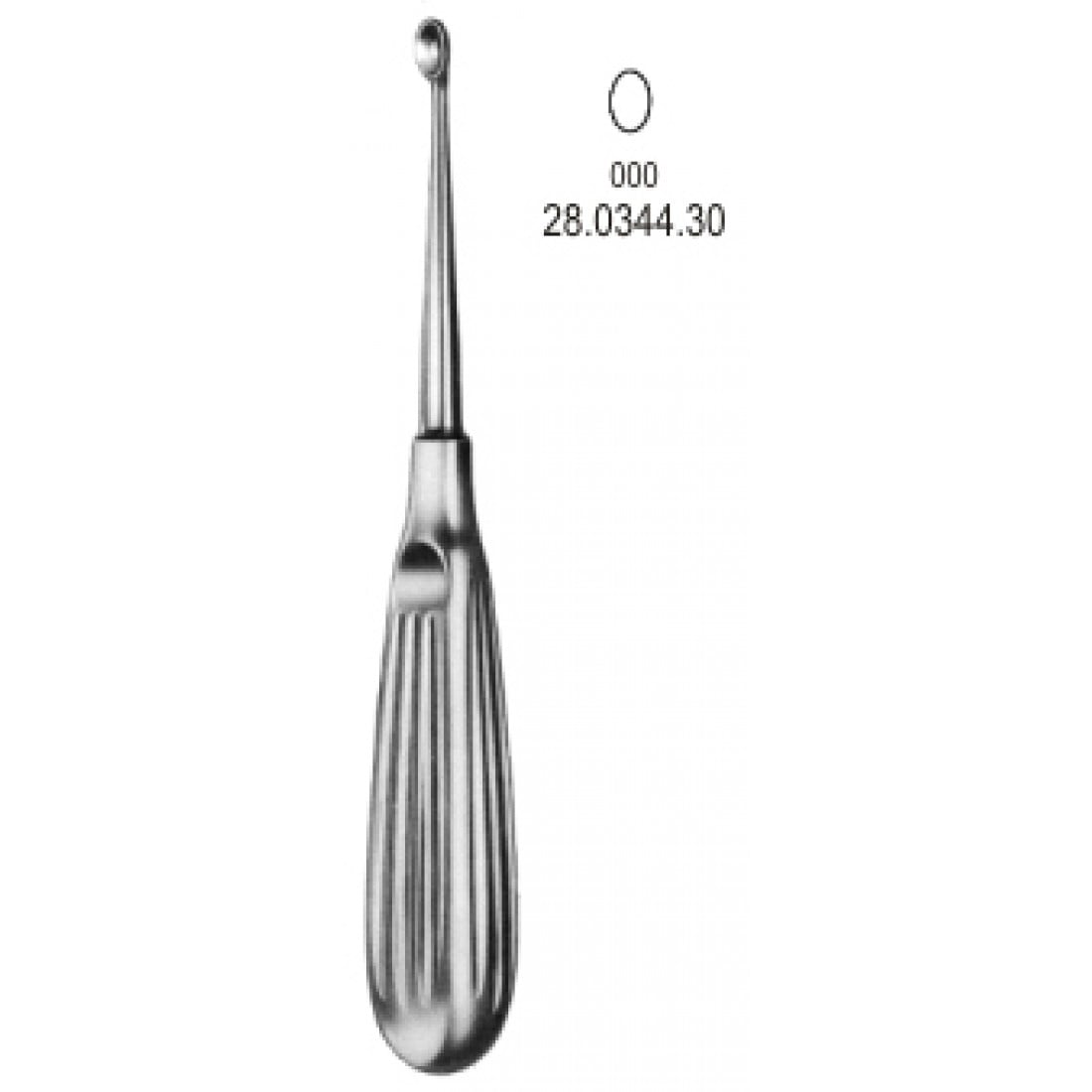 28.0344.30 Volkmann Kemik Küreti 17cm, Fig.000