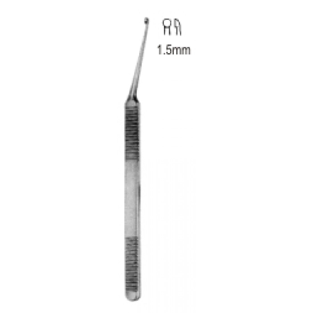 44.0554.11 Shea Küret 1.5mm Açılı Şaft  12cm