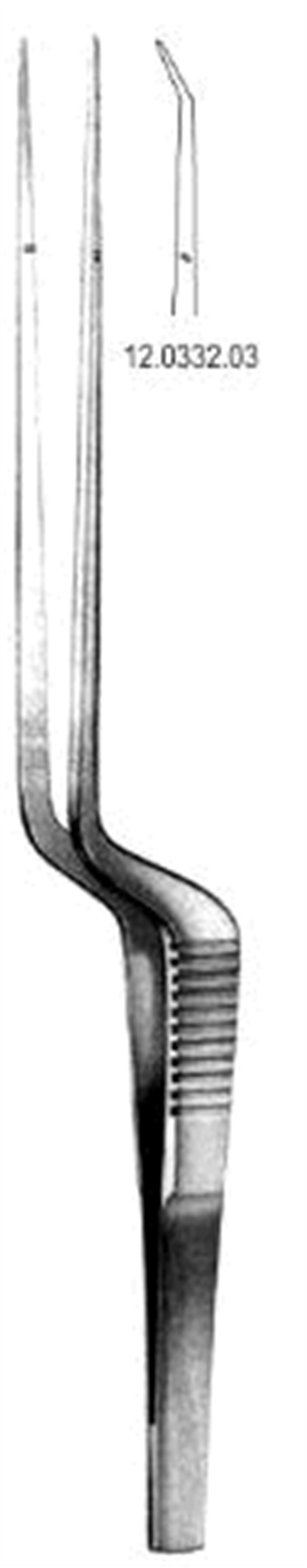12.0332.03 Mikro Forseps İnce bayonet  0.6mm, 18.5cm