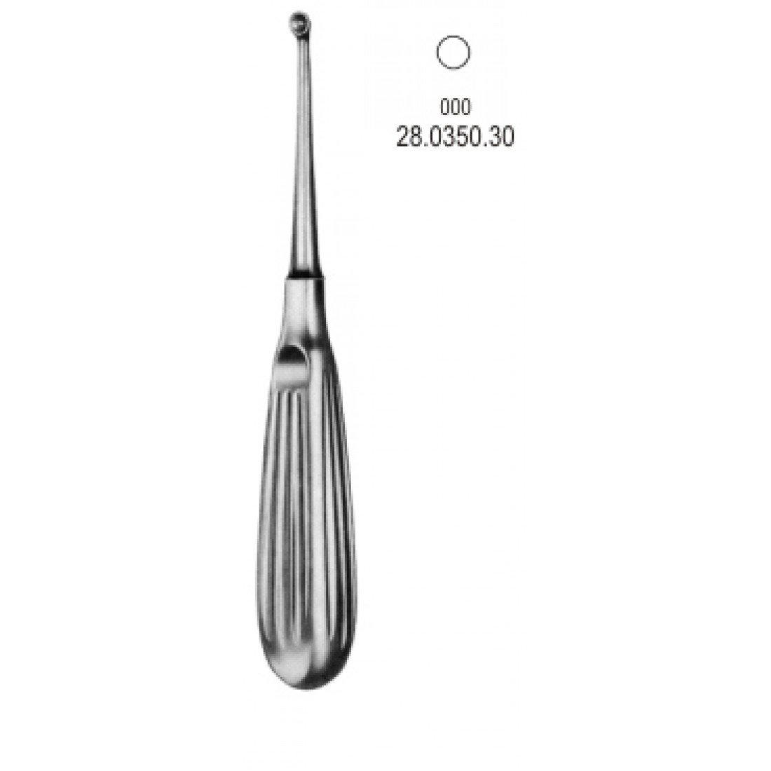 28.0350.30 Bruns Kemik Küreti 17cm, Fig.000