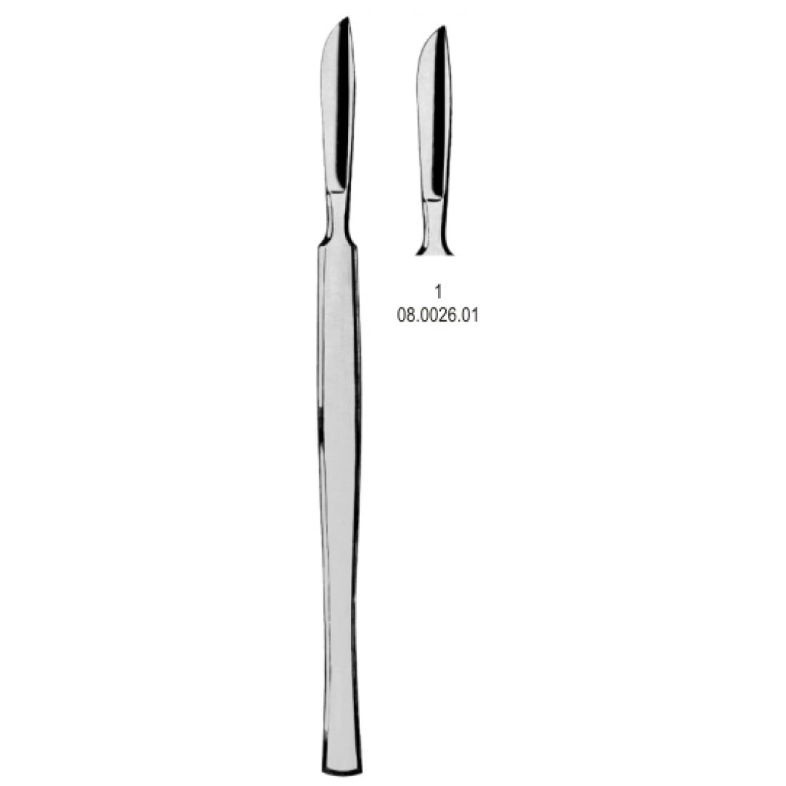08.0026.01 Mikroskopik Diseksiyon Bıçağı  Fig.1