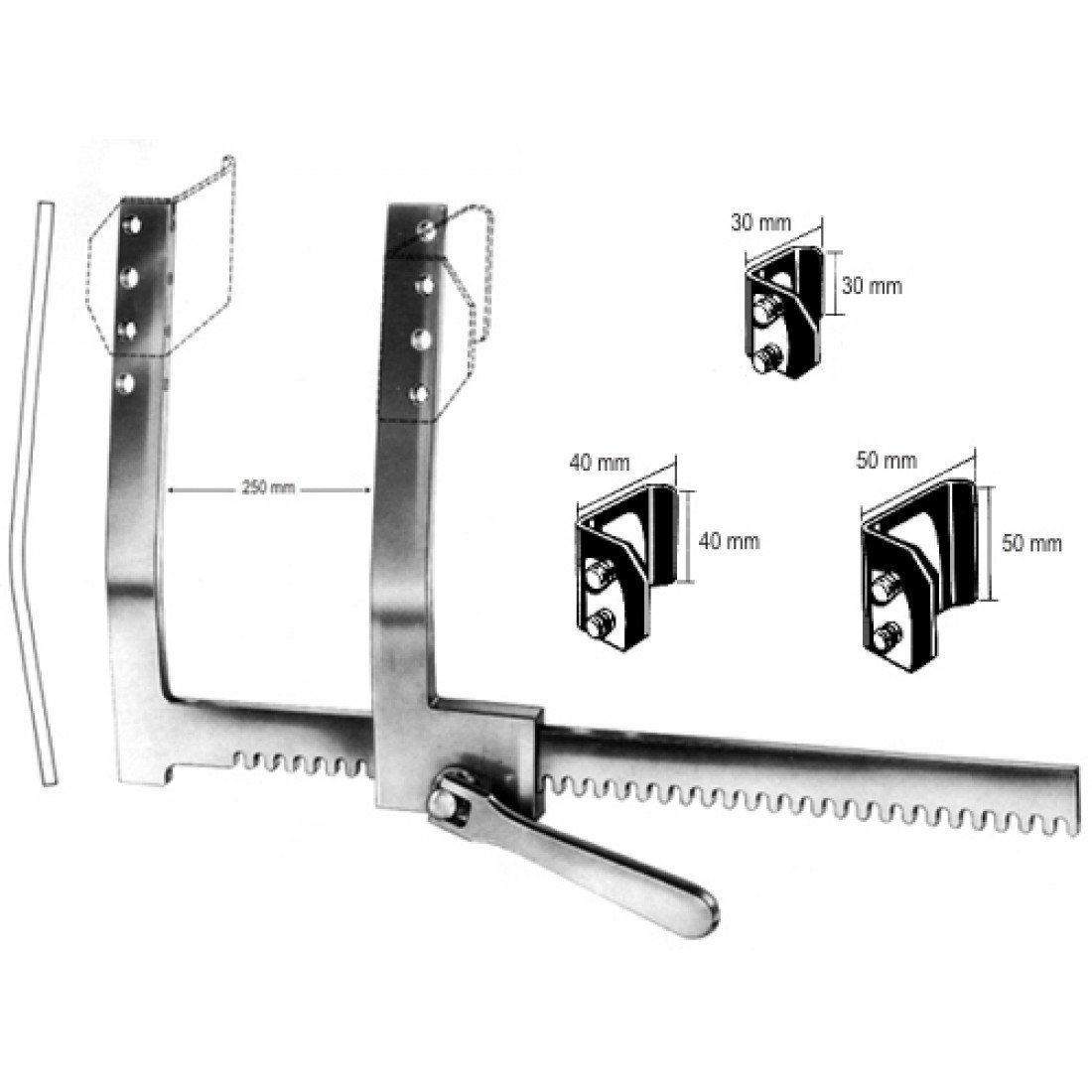 36.0490.00 FINOCHIETTO Sternum Ekartörü 3 Çift Bıçaklı 15cm