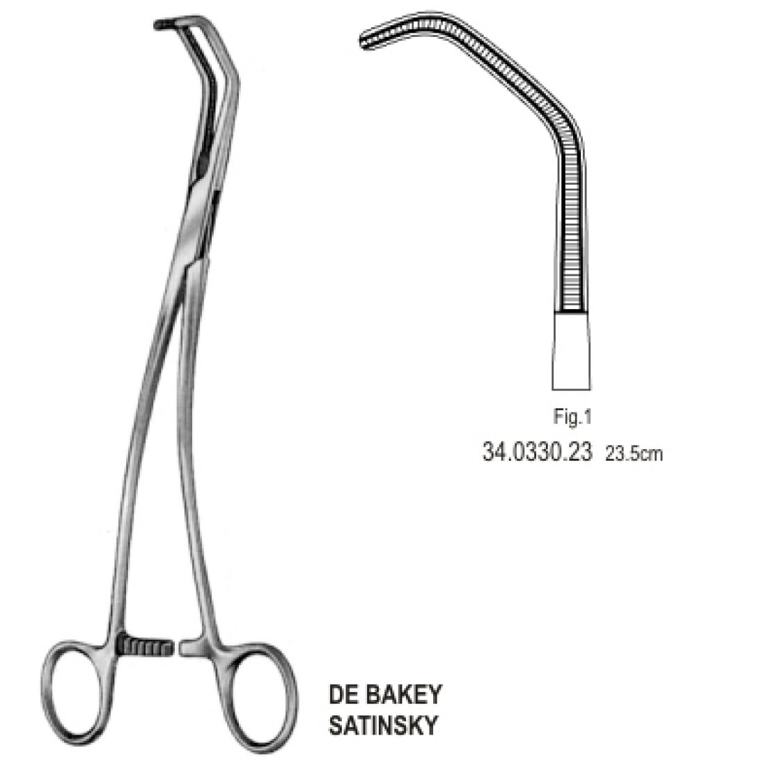 34.0330.23 DeBakey Satinsky Vena Kava Klemp 23cm Fig.1