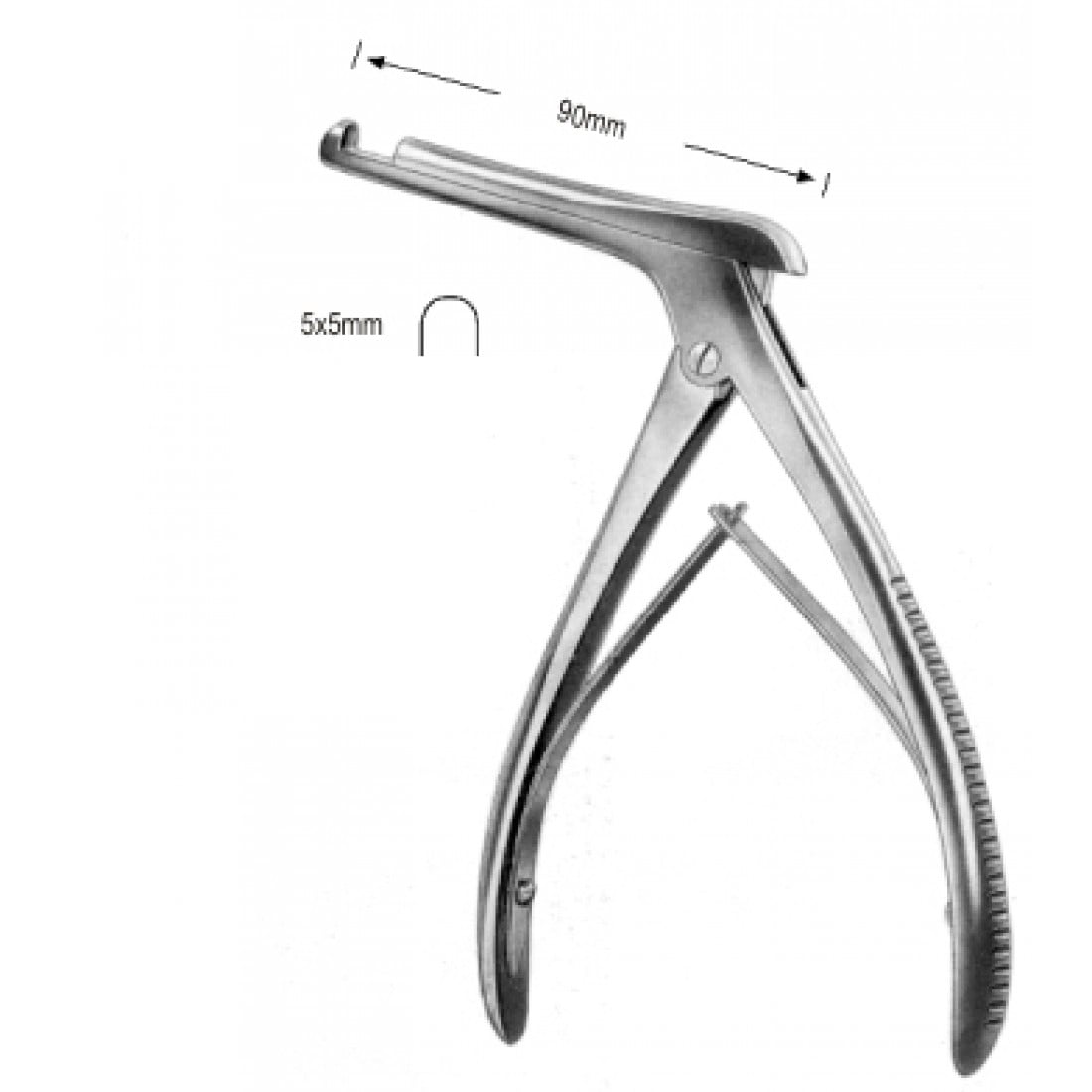 46.0310.02 Kerrison Antrum Panç 5x5mm, Şaft 85mm, 17cm