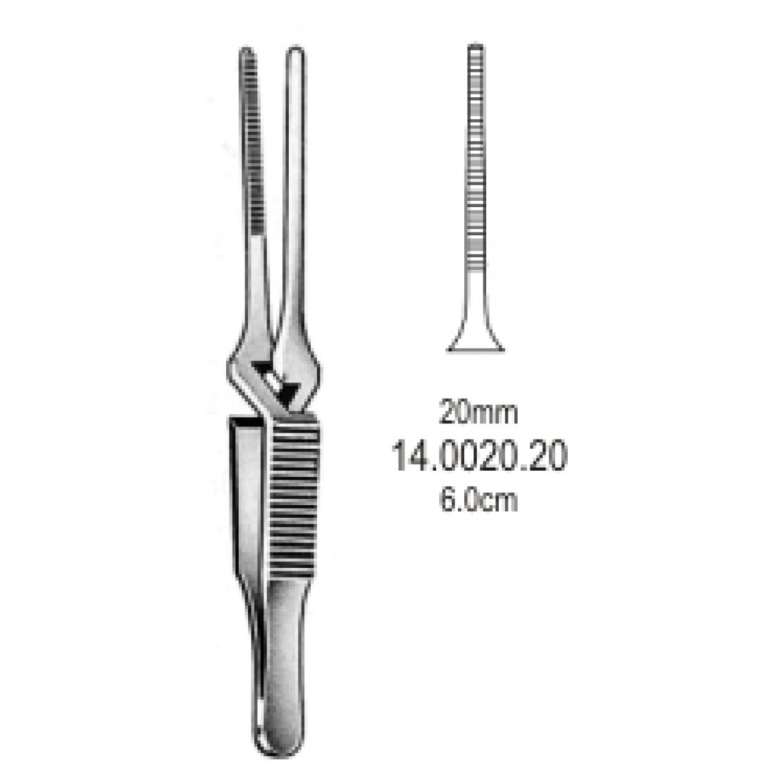 14.0020.20 Diethrich Bulldog Klemp Düz 20mm 6cm