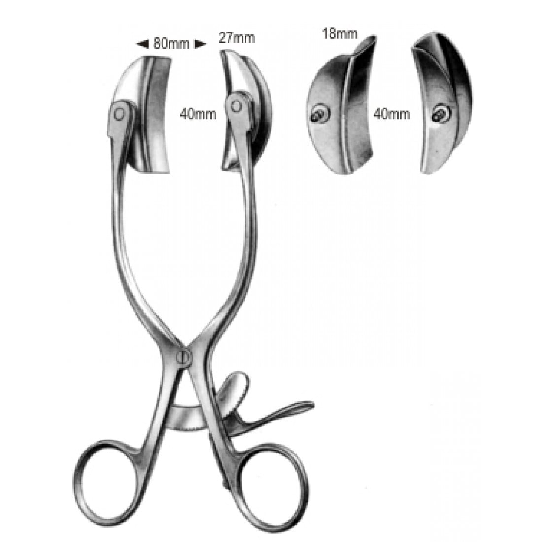 19.0410.00 Baby Collin Abdominal Retractor 27x40x80mm, 17.5cm