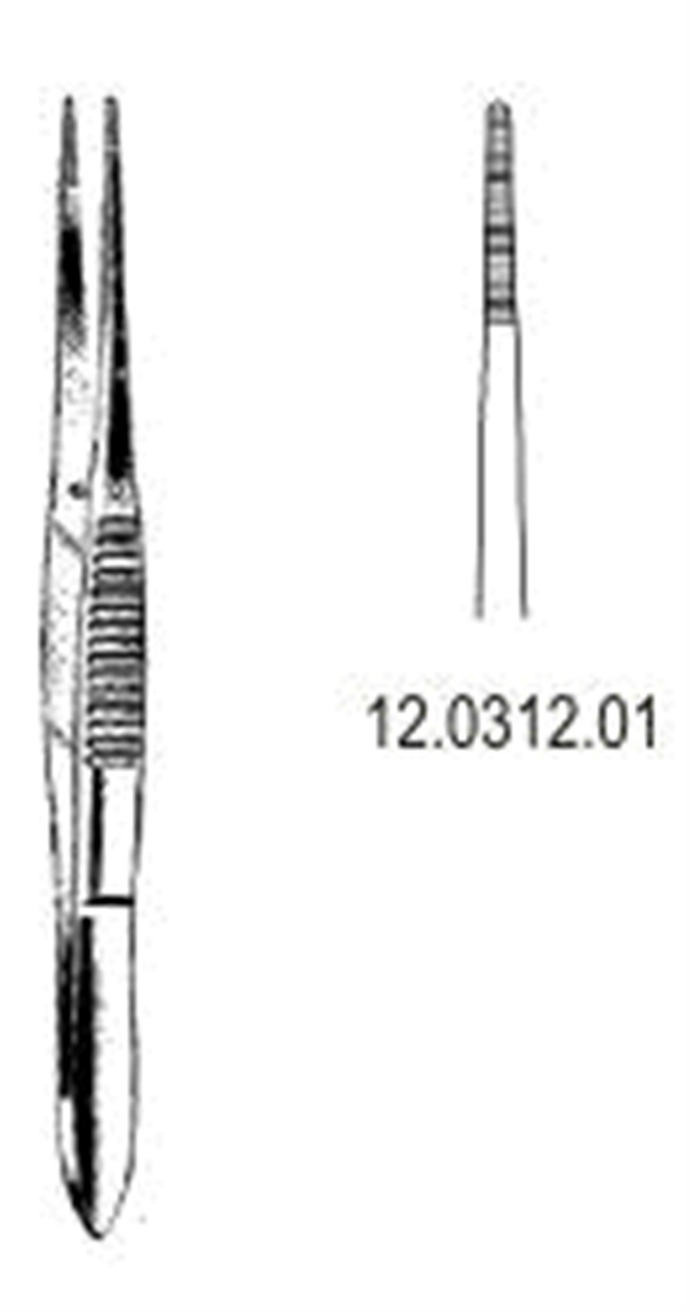12.0312.01 İnce  Forseps  Düz 10.5cm