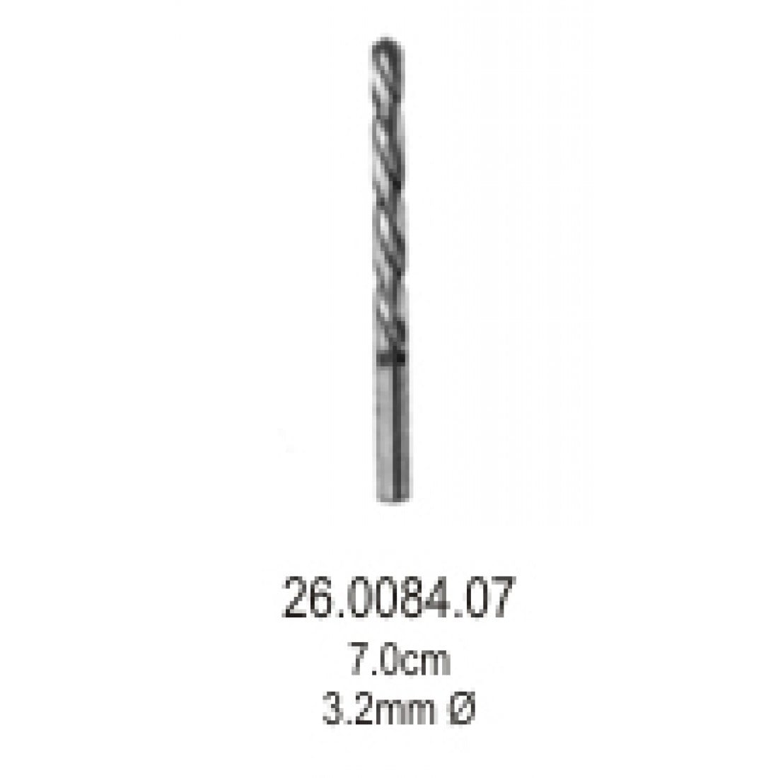 26.0084.07 Twist Drill 3.2mm, 7cm