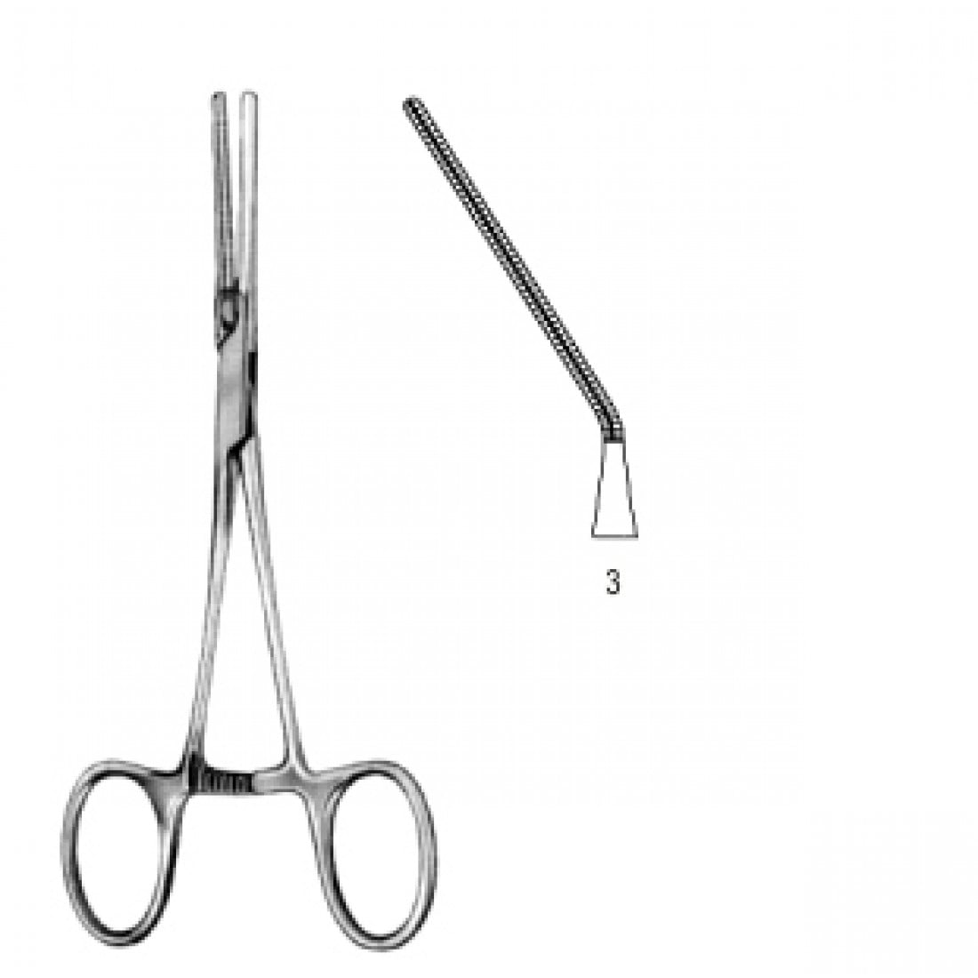 34.0630.03 Yenidoğan & Çocuk Klemp Düz İnce Fig.3 14.5cm