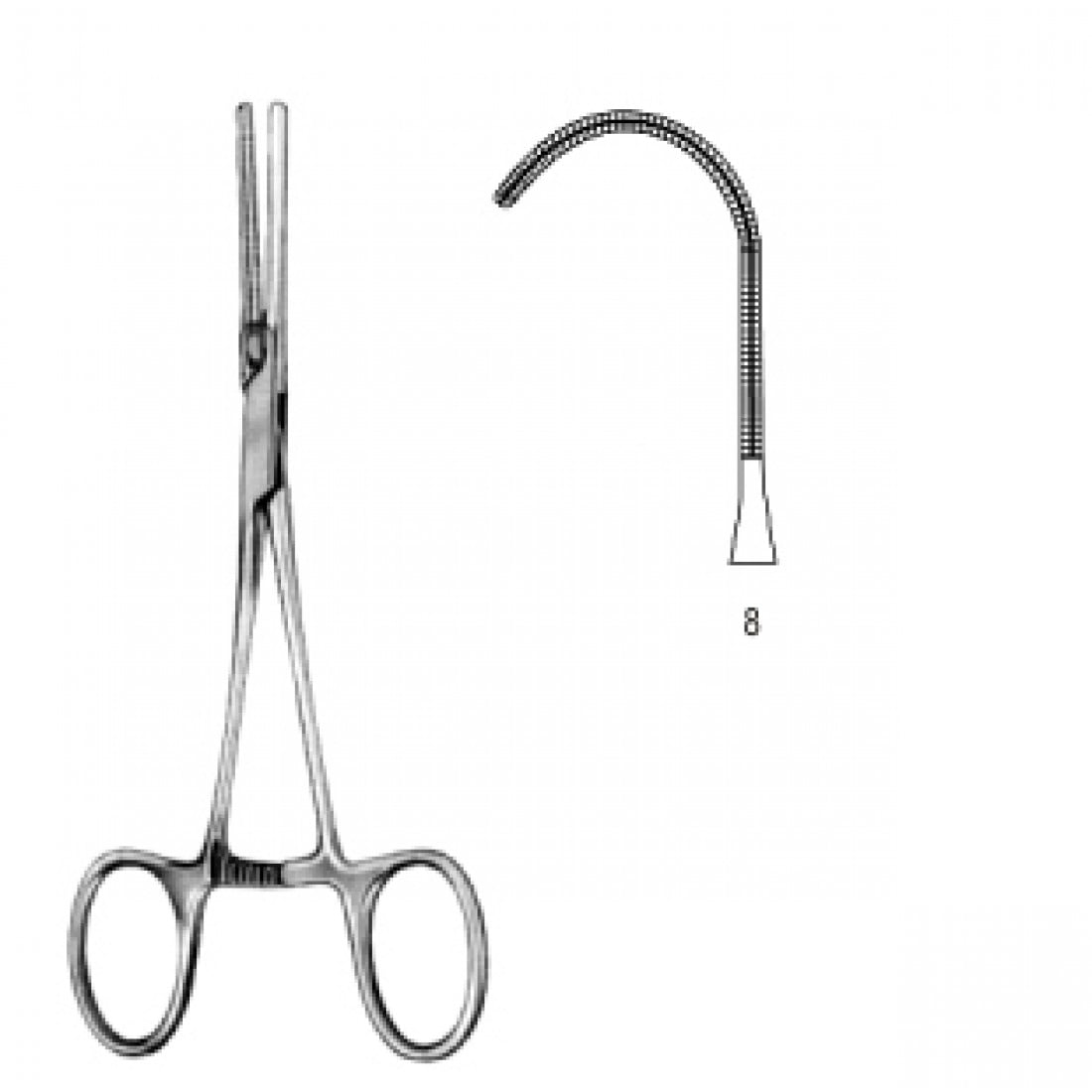 34.0630.08 Yenidoğan & Çocuk Klemp Düz İnce Fig.8 14cm