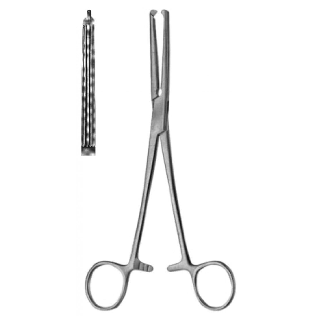 60.0678.20 Gwilliams Histerektomi Forsepsi Düz 1x2 Dişli, 20cm