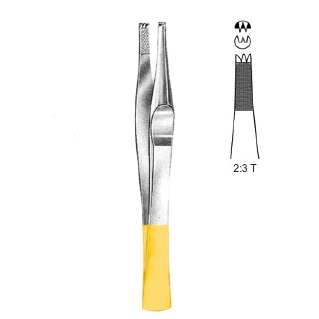 11.5168.15 Lanes Forseps 2x3T 15.5cm TC