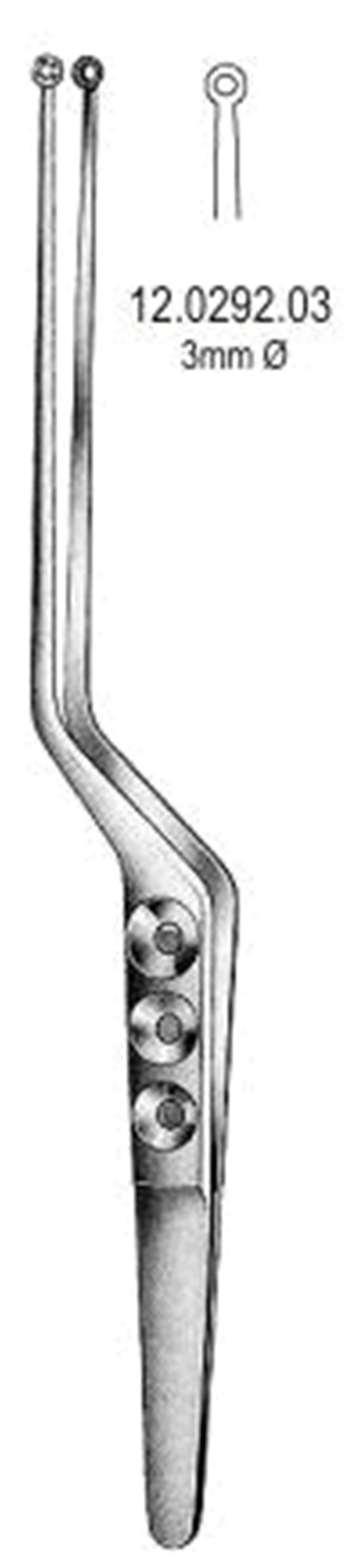 12.0292.03 Yasargil Tümör Forsepsi , jaw 3mm , 22cm