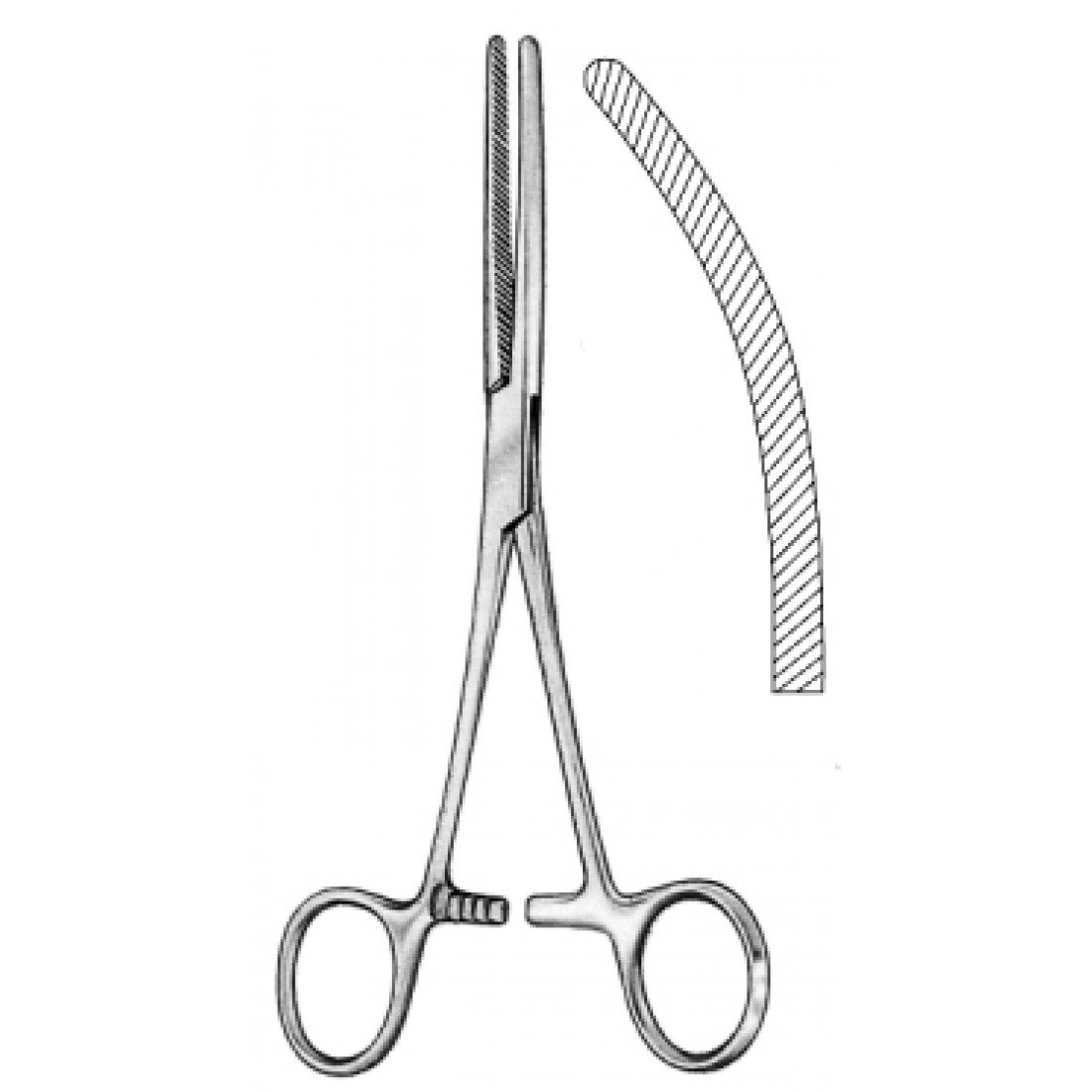 52.0201.18 Doyen Baby Bağırsak Forseps Eğri 18cm
