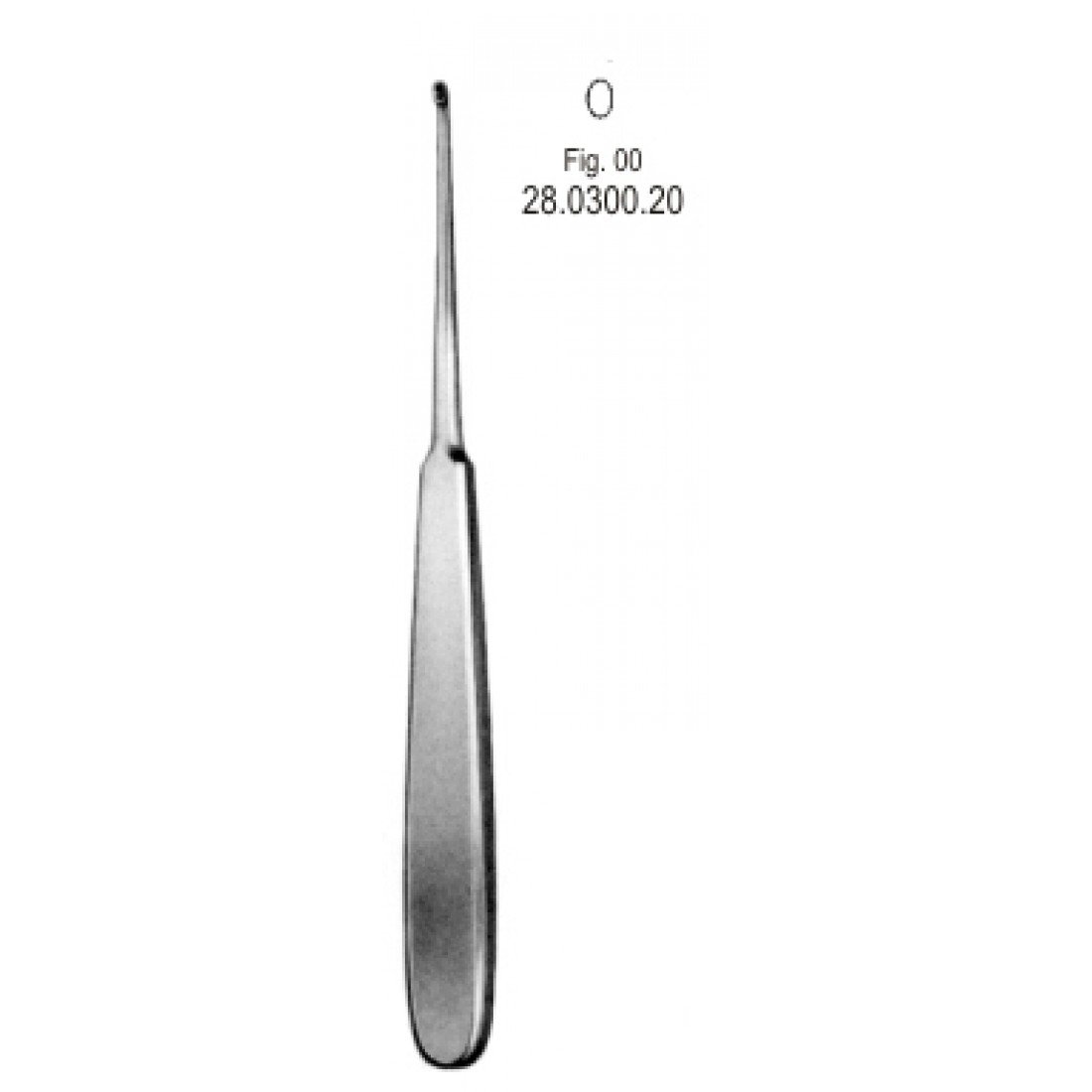 28.0300.20 Williger Kemik Küreti oval 17.5cm Fig.00