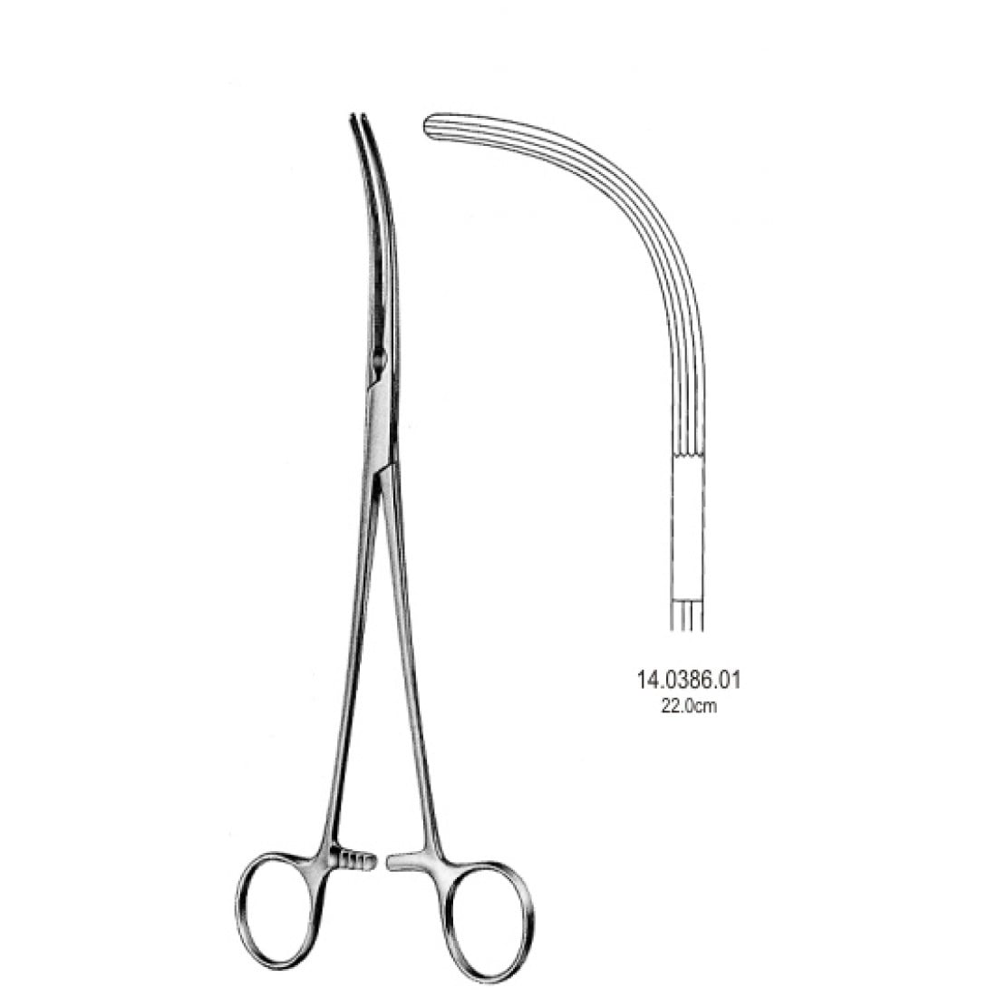 14.0386.01 Crafoord Sellors Ligatür Forseps Eğri 24cm