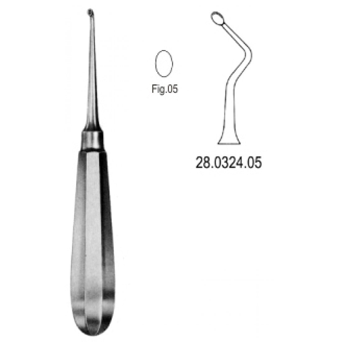 28.0324.05 USA Model Kemik Küreti Sağ 16cm Fig.5