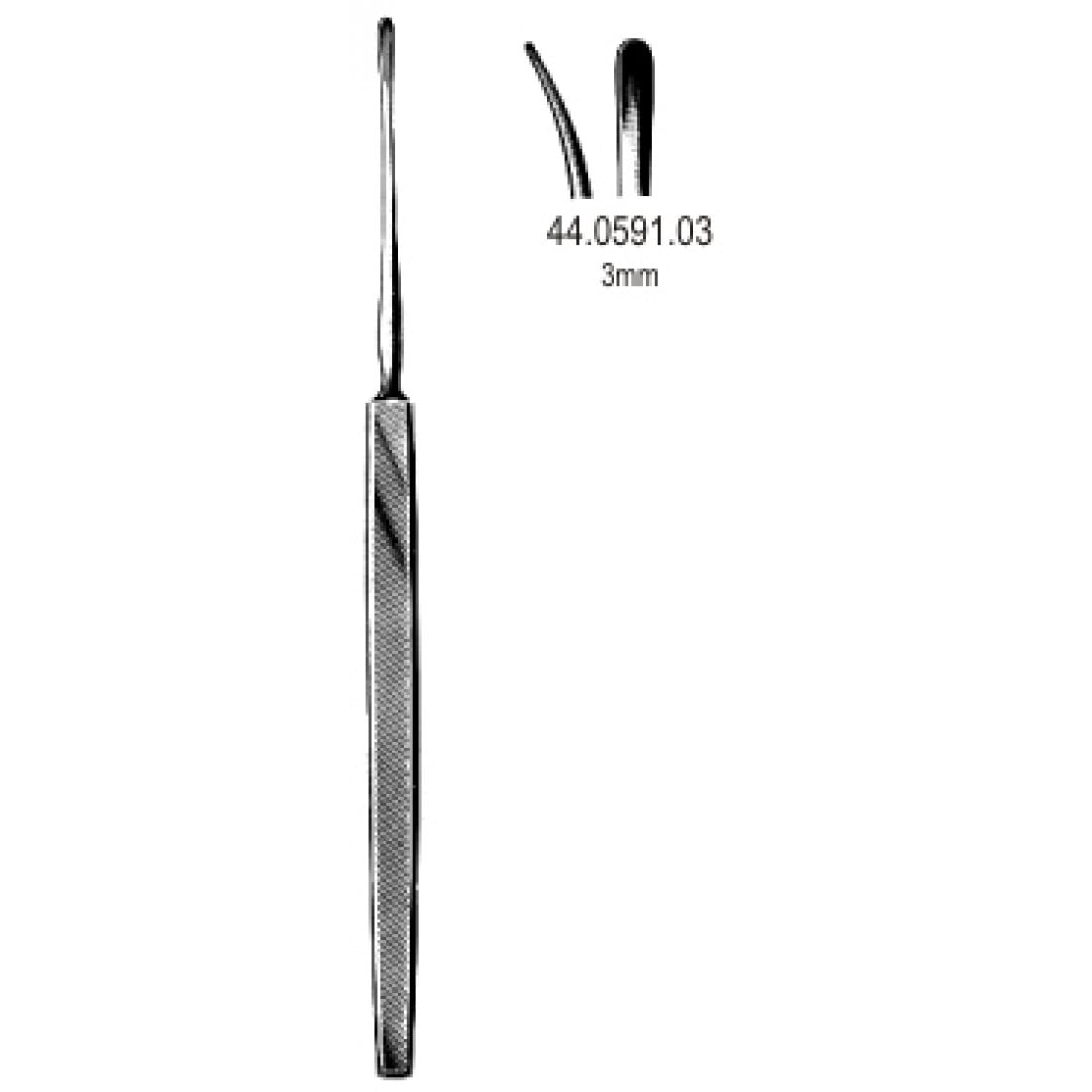 44.0591.03 Lempert Elevatör Eğri 3mm, 19cm
