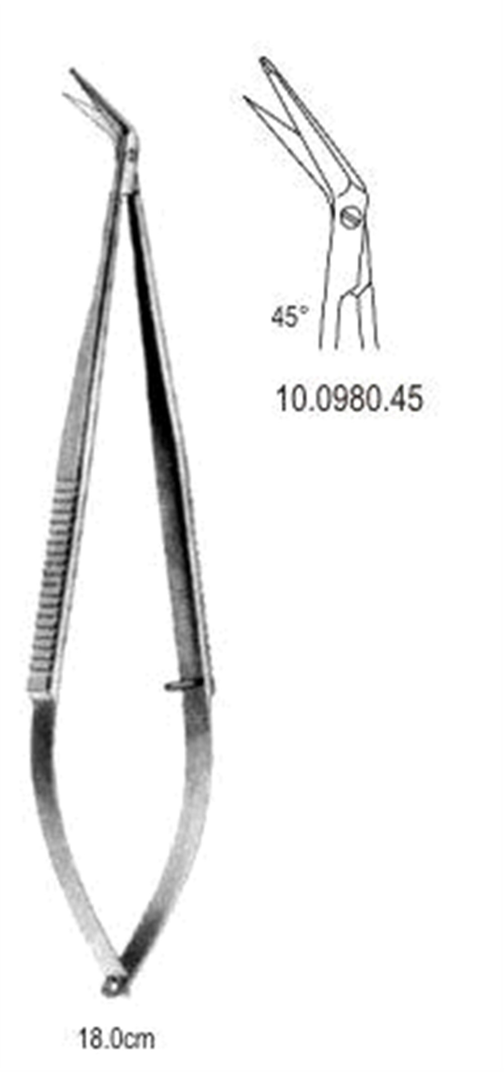 Mikro Makas 45ø açılı 18cm