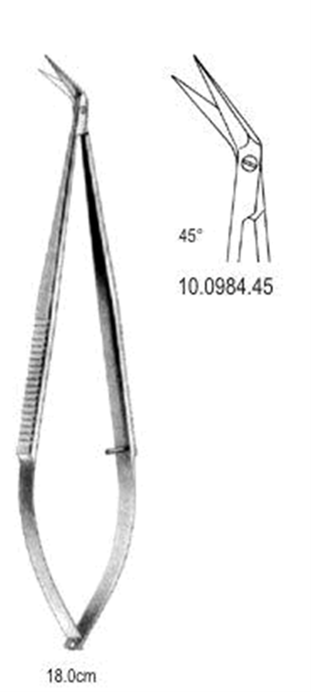Mikro Makas 45ø açılı 18cm