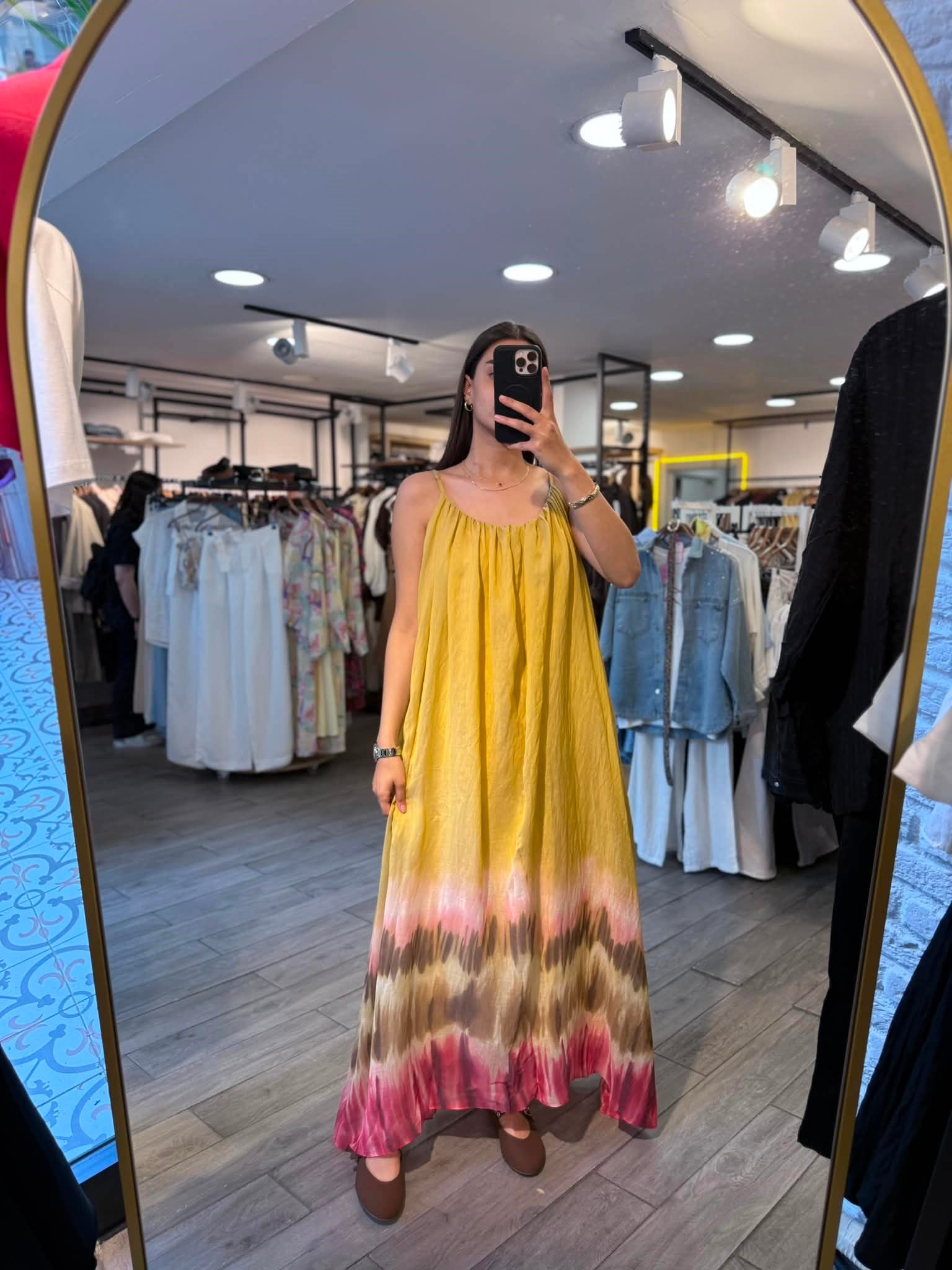 Sunset Batik Desenli Maxi Elbise