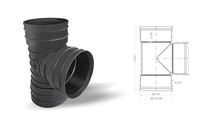 Fırat Ø 100 mm PE Triplex T Çatal 90