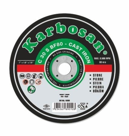 Karbosan Kesme Taşı Sc Düz 115 X 2.5 X 22 C 30 S Bf80