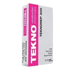 Teknorep 300 Çim. Esas. Tiksotropik Elyaflı, Kalın Tamir Harcı 25 Kg