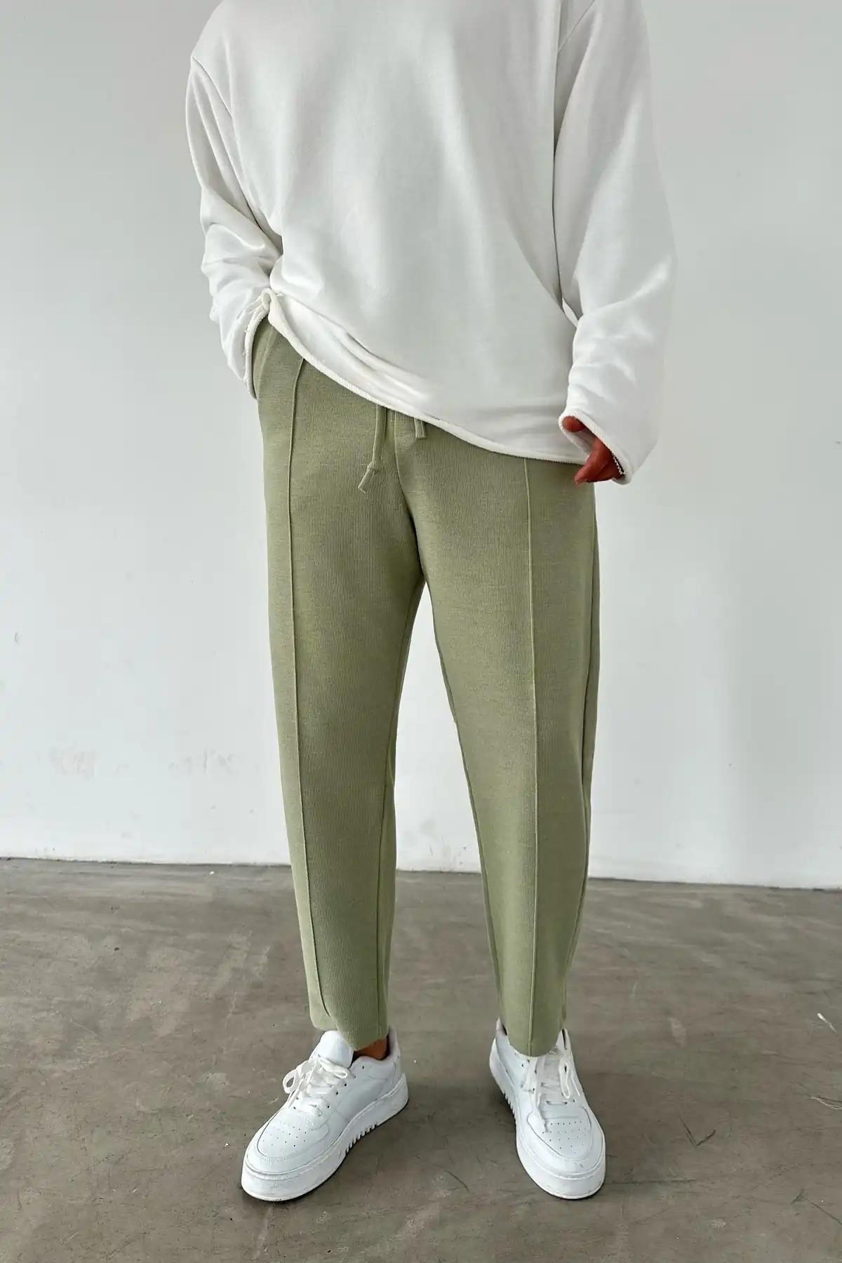 Çımalı Boyfreind Pantolon Yeşil