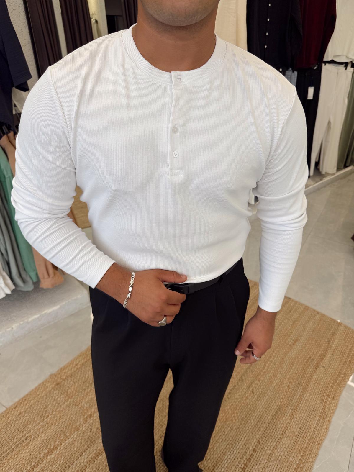 Hakim Yaka T-shirt Beyaz