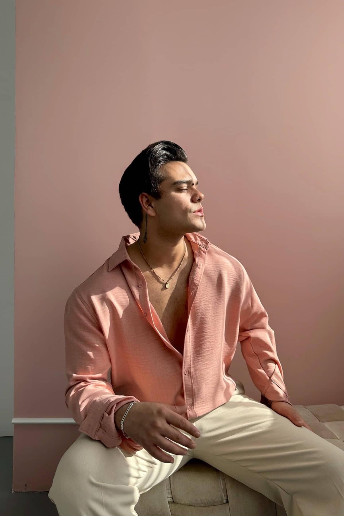 Pembe Sofia Kumaş Gömlek
