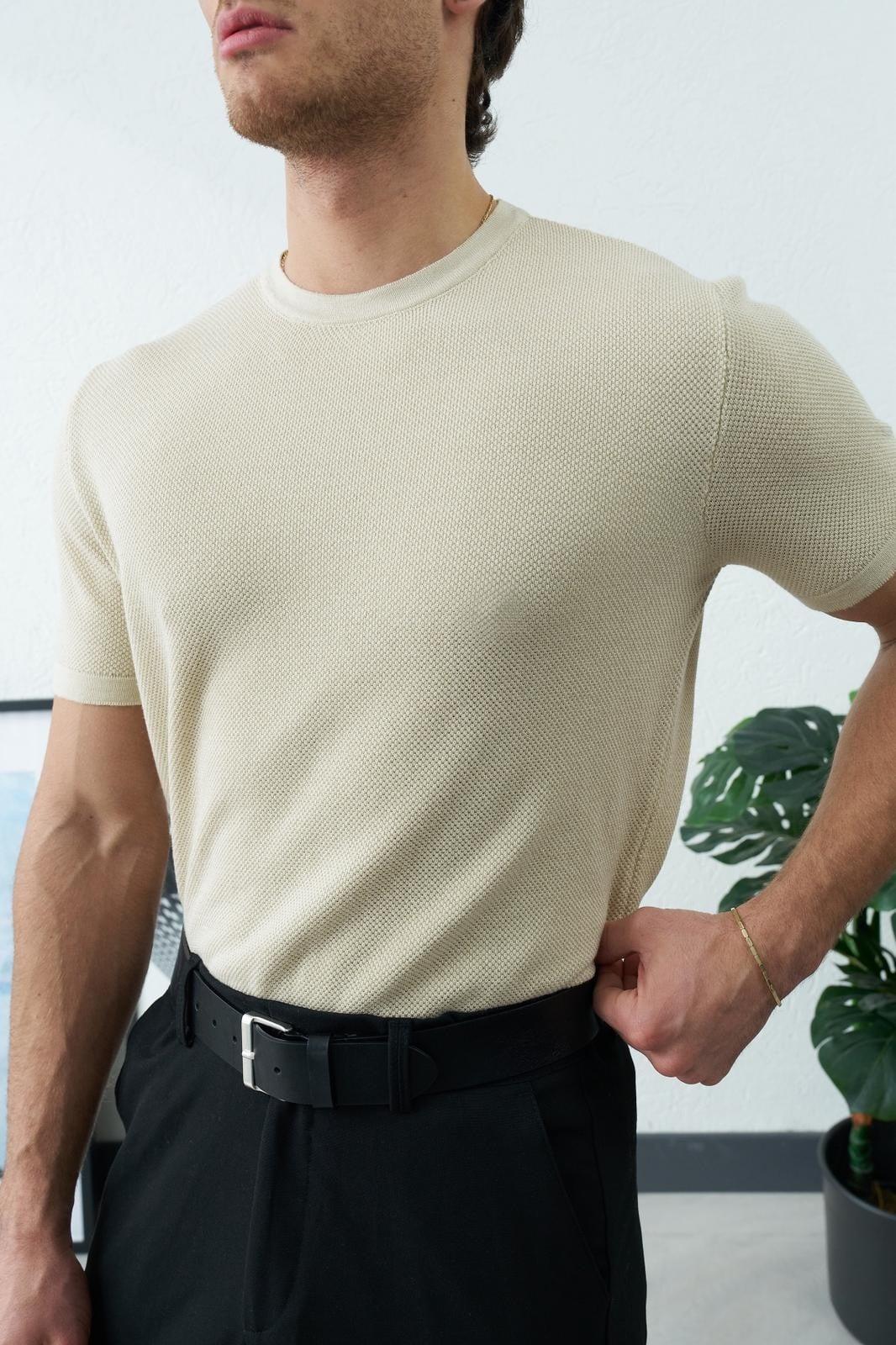 Pirinç Örgü Basic Triko Bej