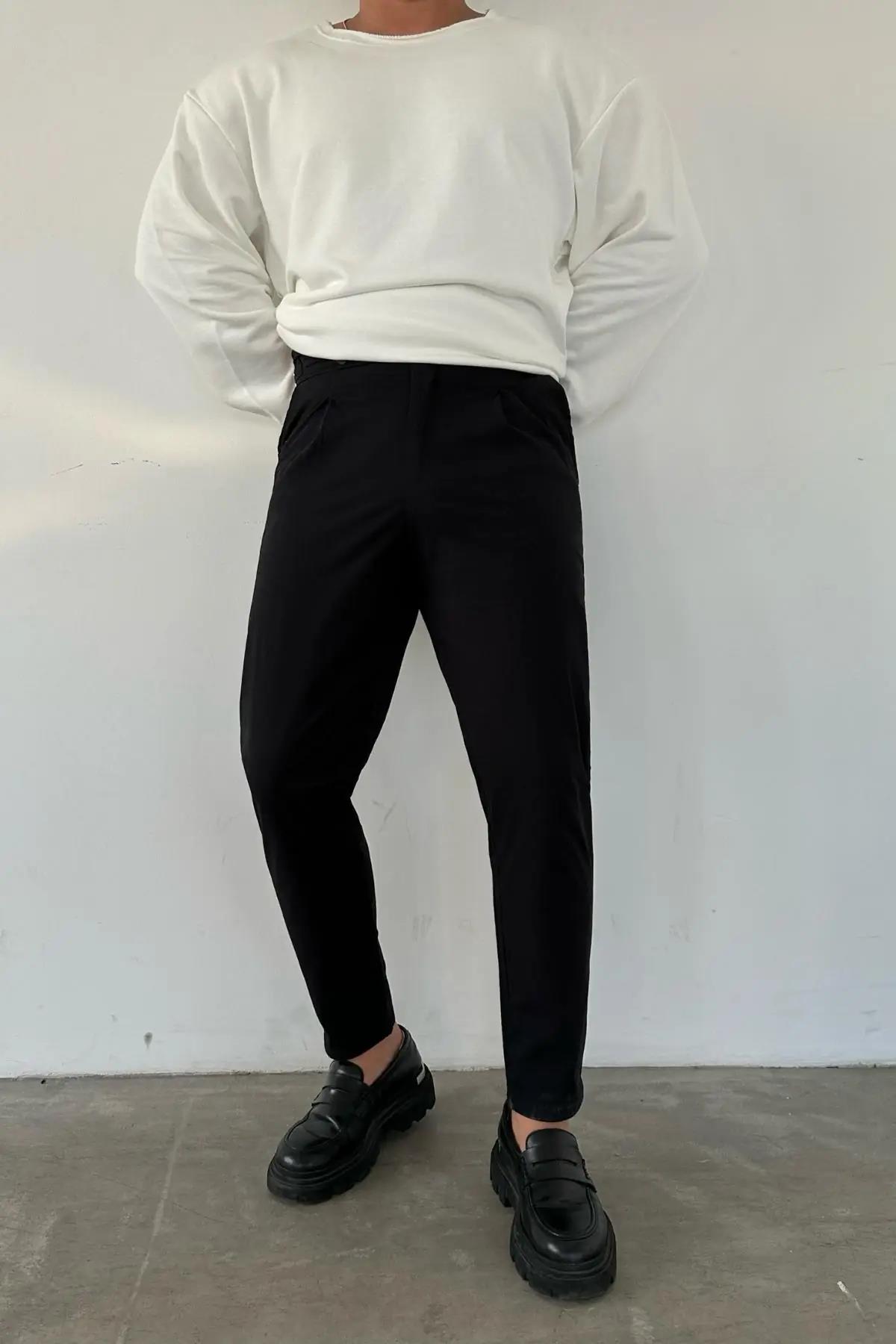 Regular Fit Gabardin Harvest Pantolon Siyah